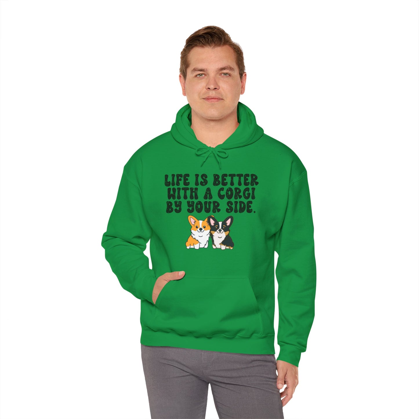 Life is Better with a Corgi By Your Side Unisex Hooded Sweatshirt - Cute Dog Lover Apparel, Corgi Owner Gift, Cozy Pet Hoodie