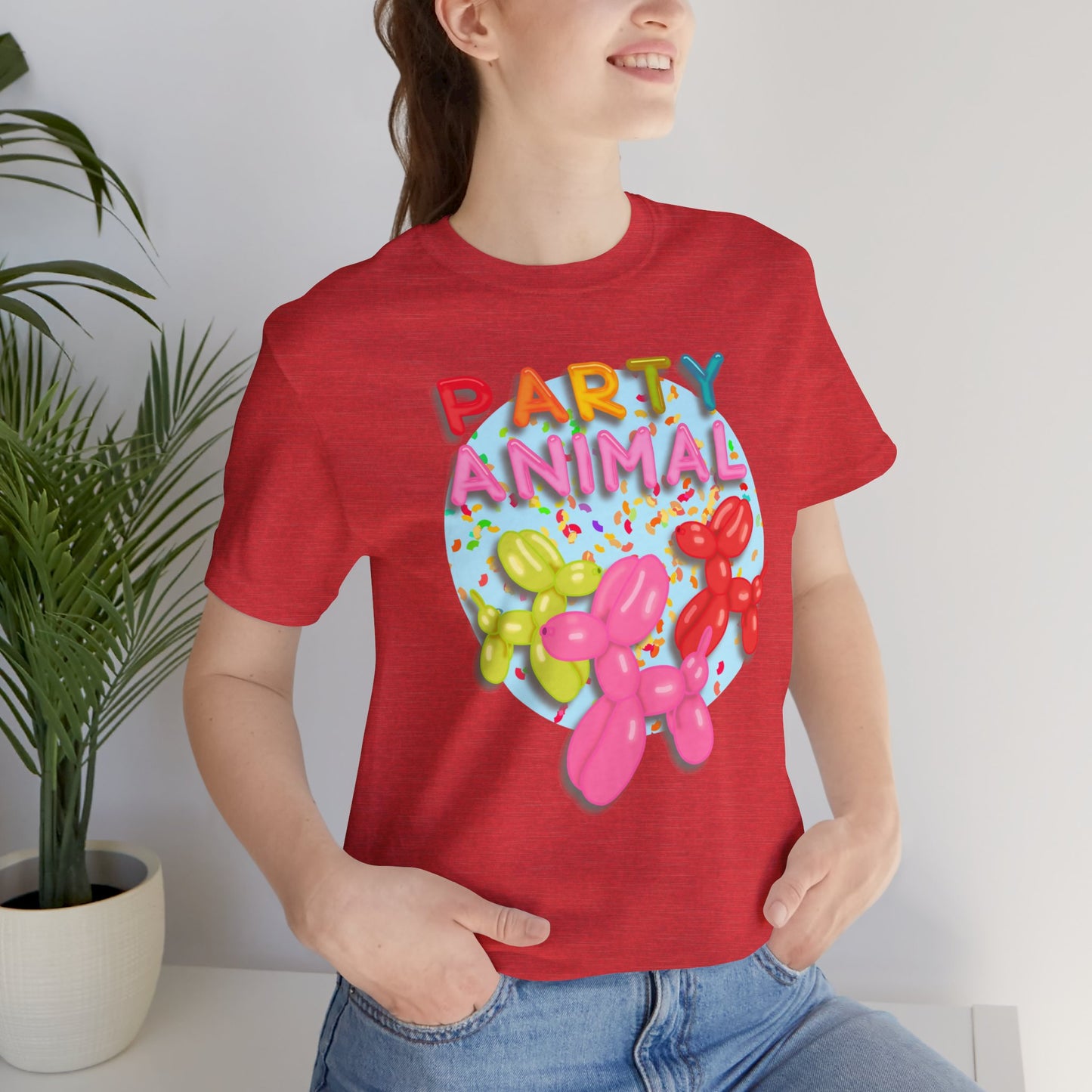 Party Animal Balloon Dog Birthday Graphic Tee - Fun Celebration Shirt | Balloon Lover Gift | Unisex Tee for Birthdays and Special Occasions