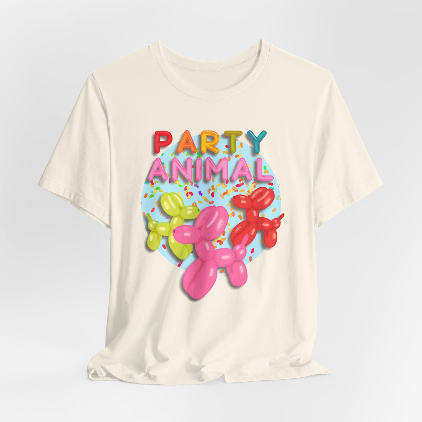 Party Animal Balloon Dog Birthday Graphic Tee - Fun Celebration Shirt | Balloon Lover Gift | Unisex Tee for Birthdays and Special Occasions