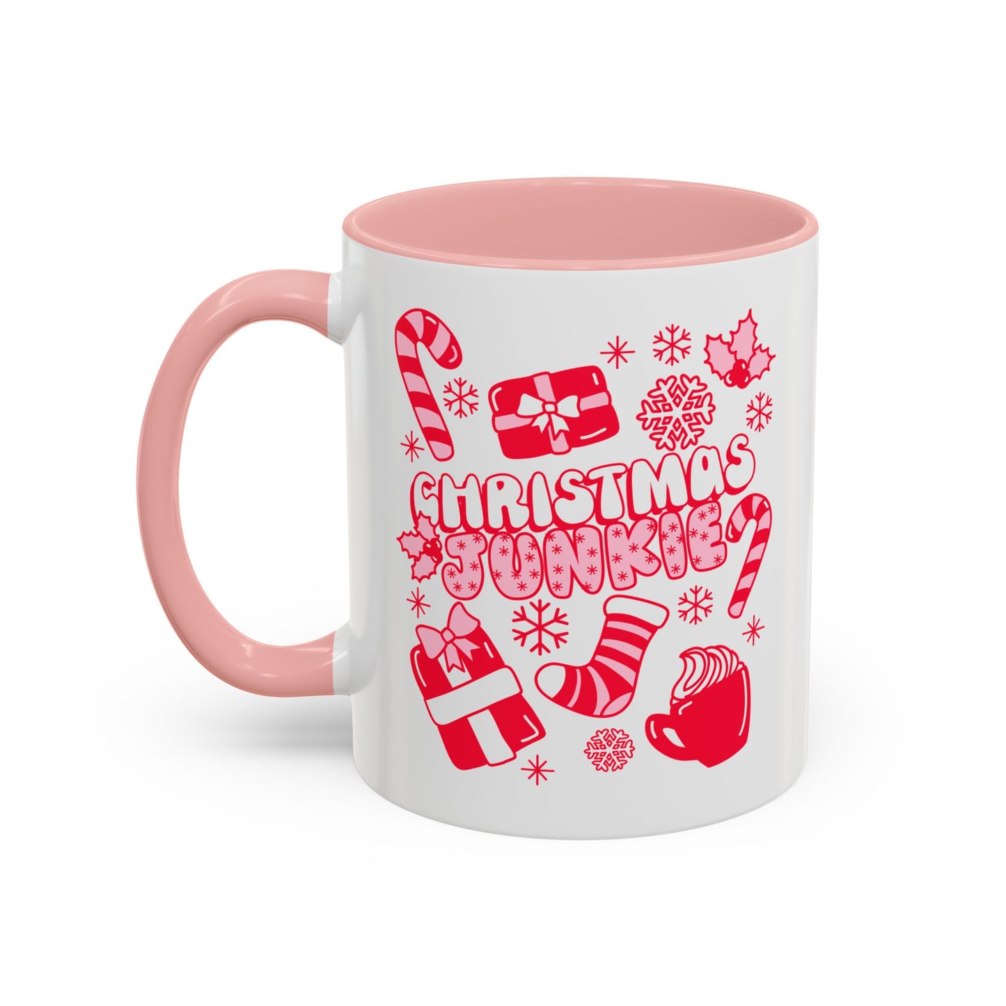 Christmas Junkie Pink Holiday Coffee Mug 11oz/15oz