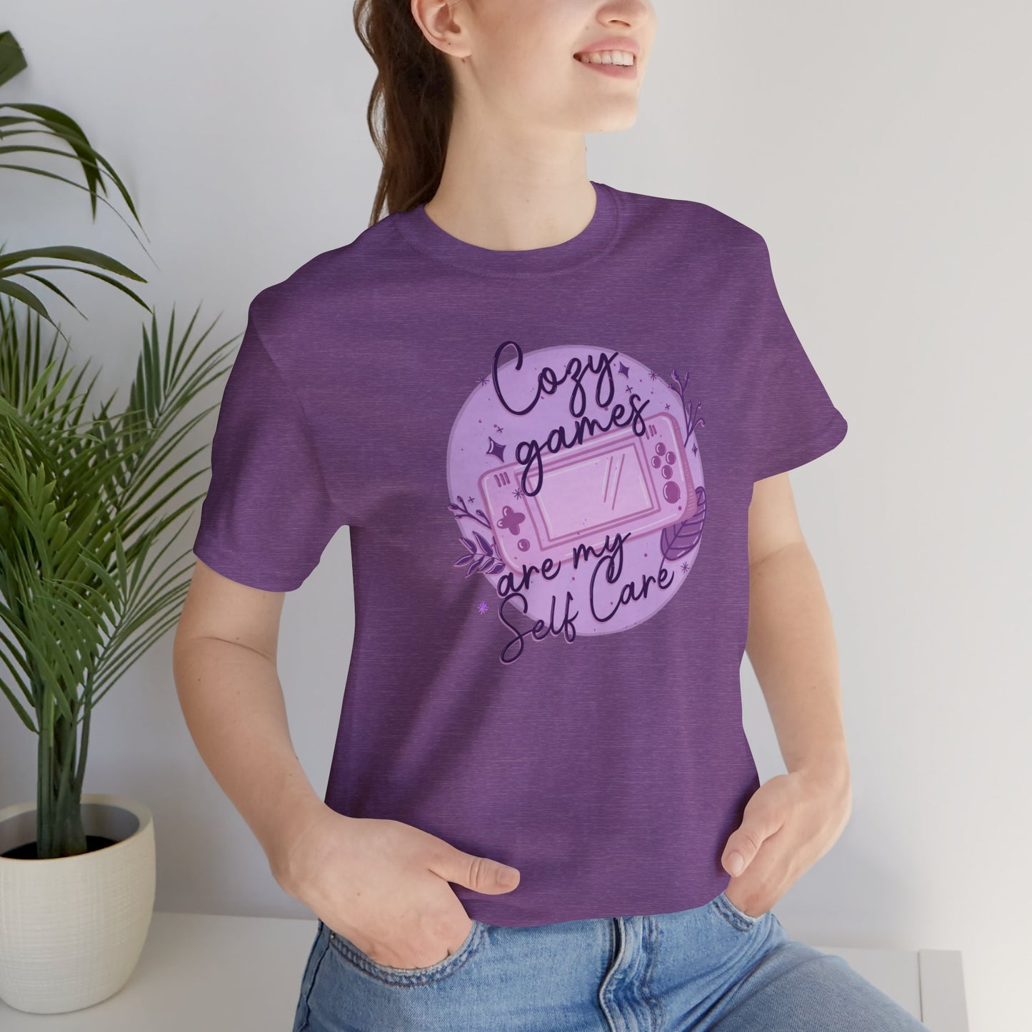 Cozy Games Are My Self Care Women's Tee - Gamer T-Shirt, Video Game Ladies Graphic T-Shirt, Comfortable Gaming Apparel, Unique Gamer Gift