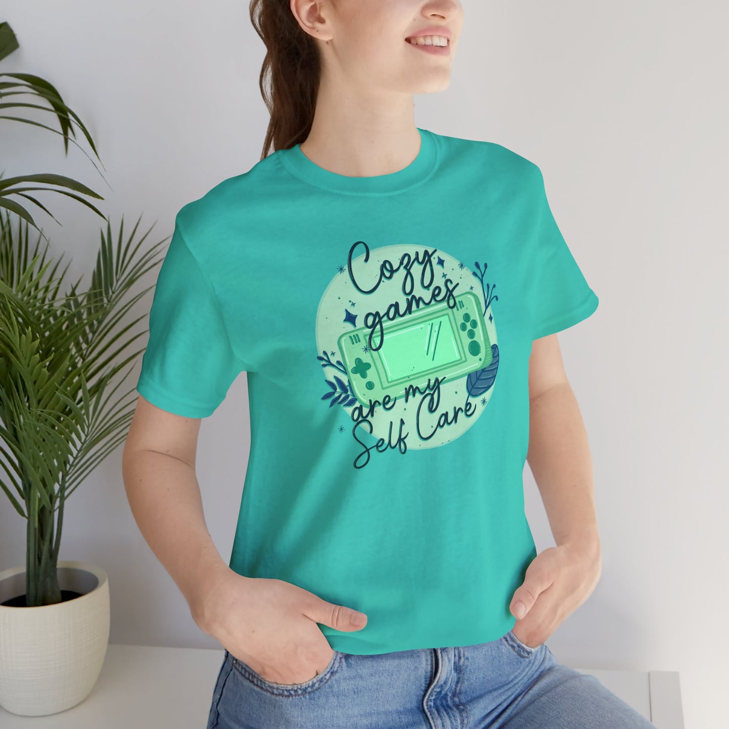 Cozy Games Are My Self Care Women's Tee - Gamer T-Shirt, Video Game Ladies Graphic T-Shirt, Comfortable Gaming Apparel, Unique Gamer Gift