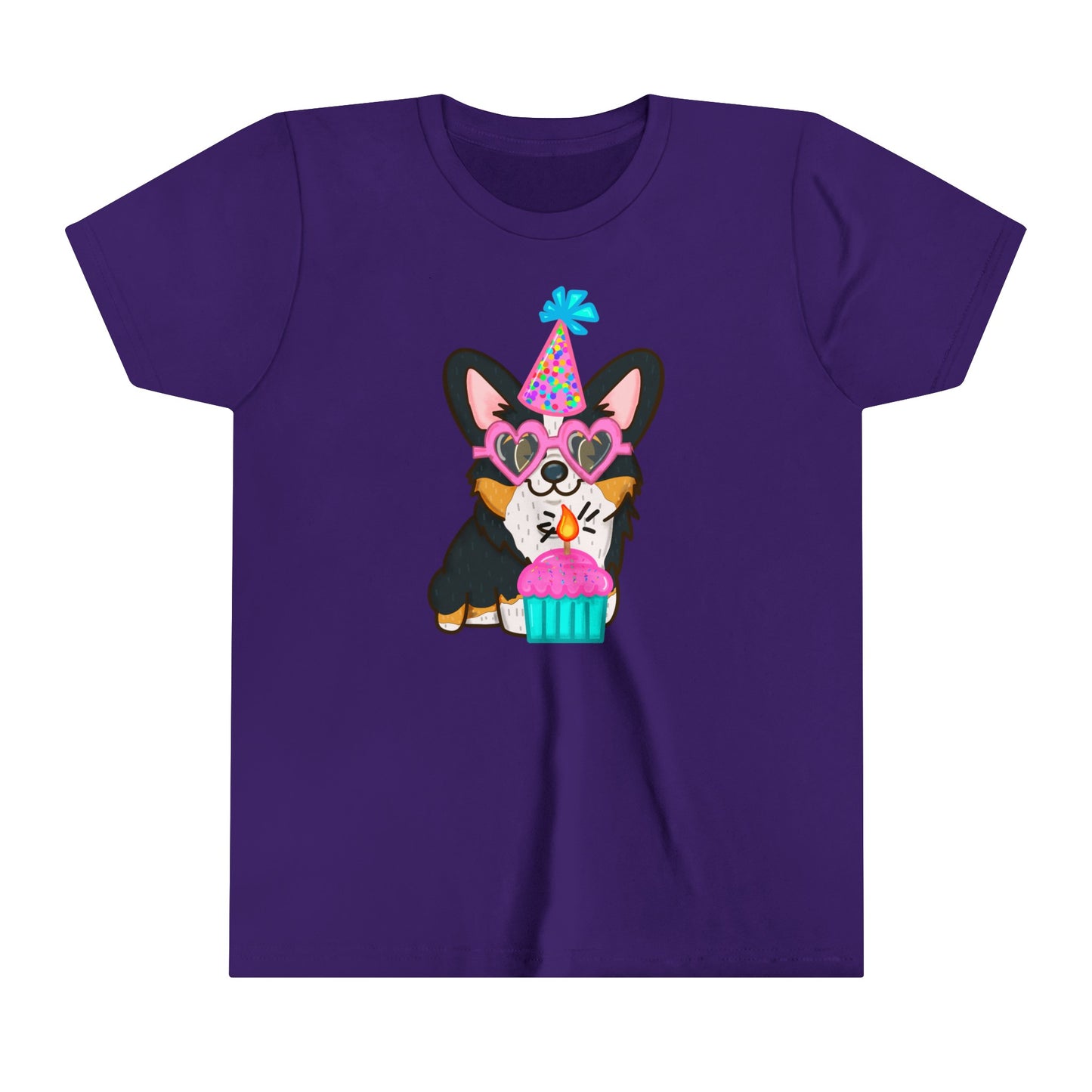 Kids Birthday Black Corgi Dog T-Shirt | Birthday Cake Shirt | Birthday Gift | Youth Corgi Graphic Tee | Kid Dog Lover Tee | Corgi Family Tee