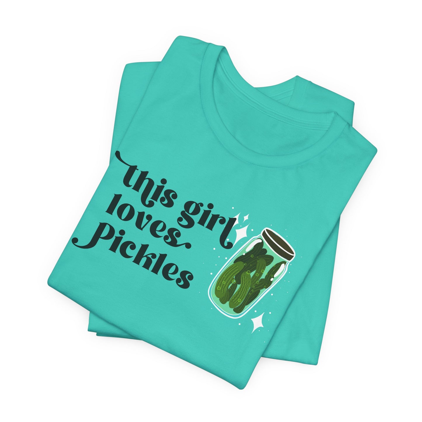 Pickle Lover Short Sleeve Tee |  Women's This Girl Loves Pickles T-Shirt | Pickle Ladies tee | Pickle Gifts | Food Graphic Tee