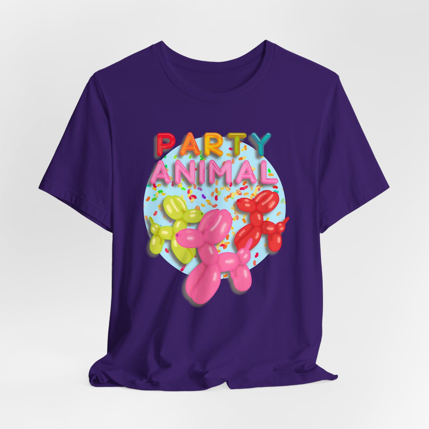 Party Animal Balloon Dog Birthday Graphic Tee - Fun Celebration Shirt | Balloon Lover Gift | Unisex Tee for Birthdays and Special Occasions