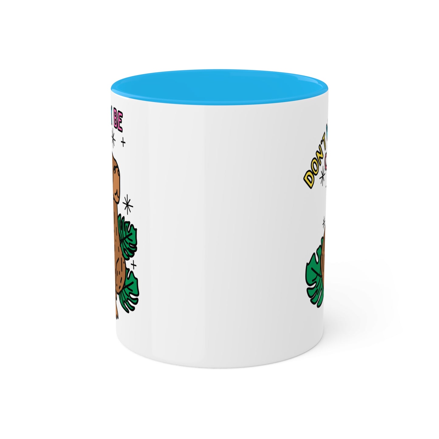 Capybara Inspirational Coffee Mug with color inside and color handles