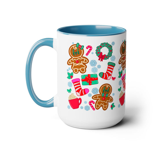 Christmas Pattern Coffee Mug | Festive Holiday Drinkware for Winter Season | Unique Xmas Gift Idea | Ceramic Holiday Cup | Gingerbread Mug