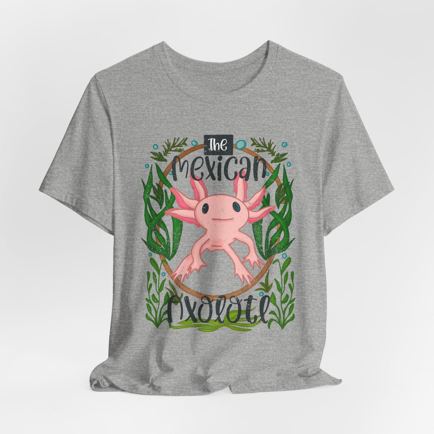 Mexican Axolotl Unisex Graphic Tee | Cute Pink Axolotl Gifts | Nature Inspired Shirt | Amphibian T-Shirt | Animal Lover Conservation Tee