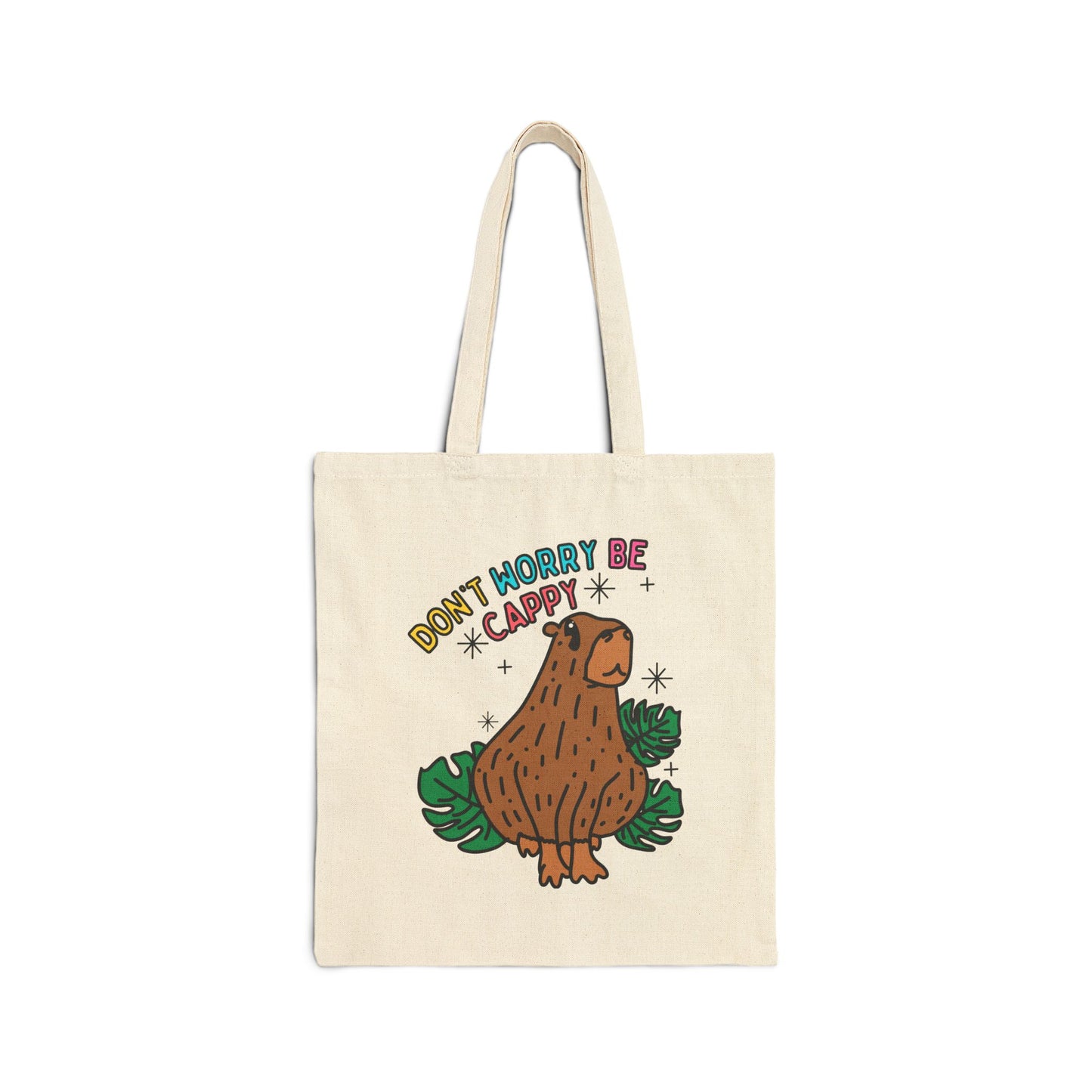 Capybara Inspirational Cotton Canvas Tote Bag