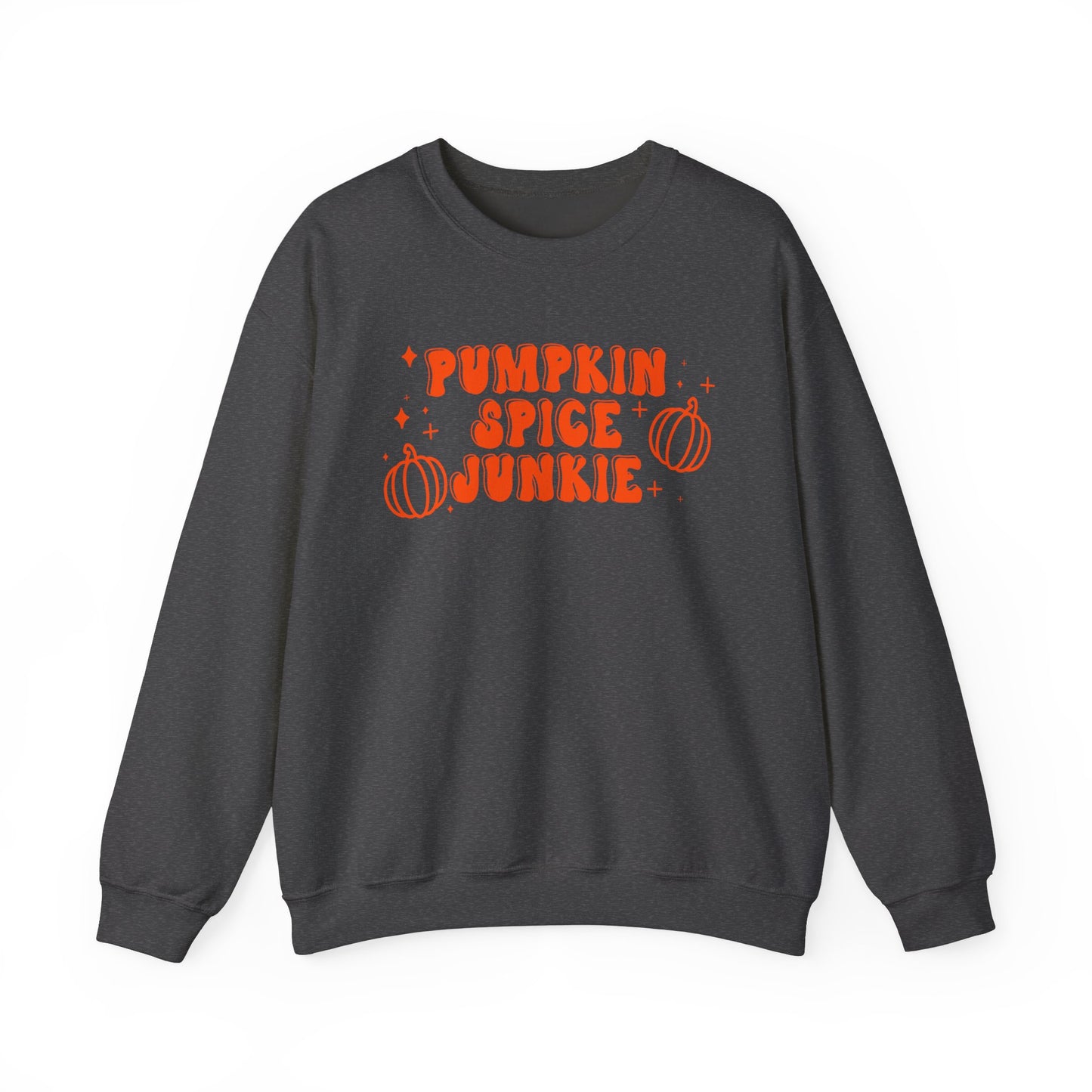 Pumpkin Spice Junkie Spooky Season Pullover Sweatshirt | Pumpkin Spice Latte Crewneck Adult Unisex Fit Sweatshirt