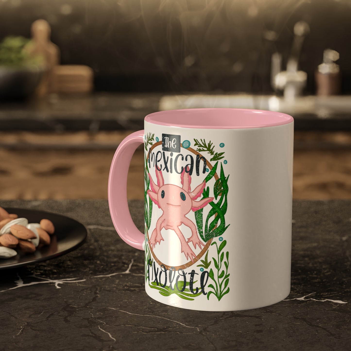 Mexican Axolotl Ceramic Accent Mug | Exotic Endangered Animal Mug | Cute Axolotl Gift | Colorful Animal Lover Cup