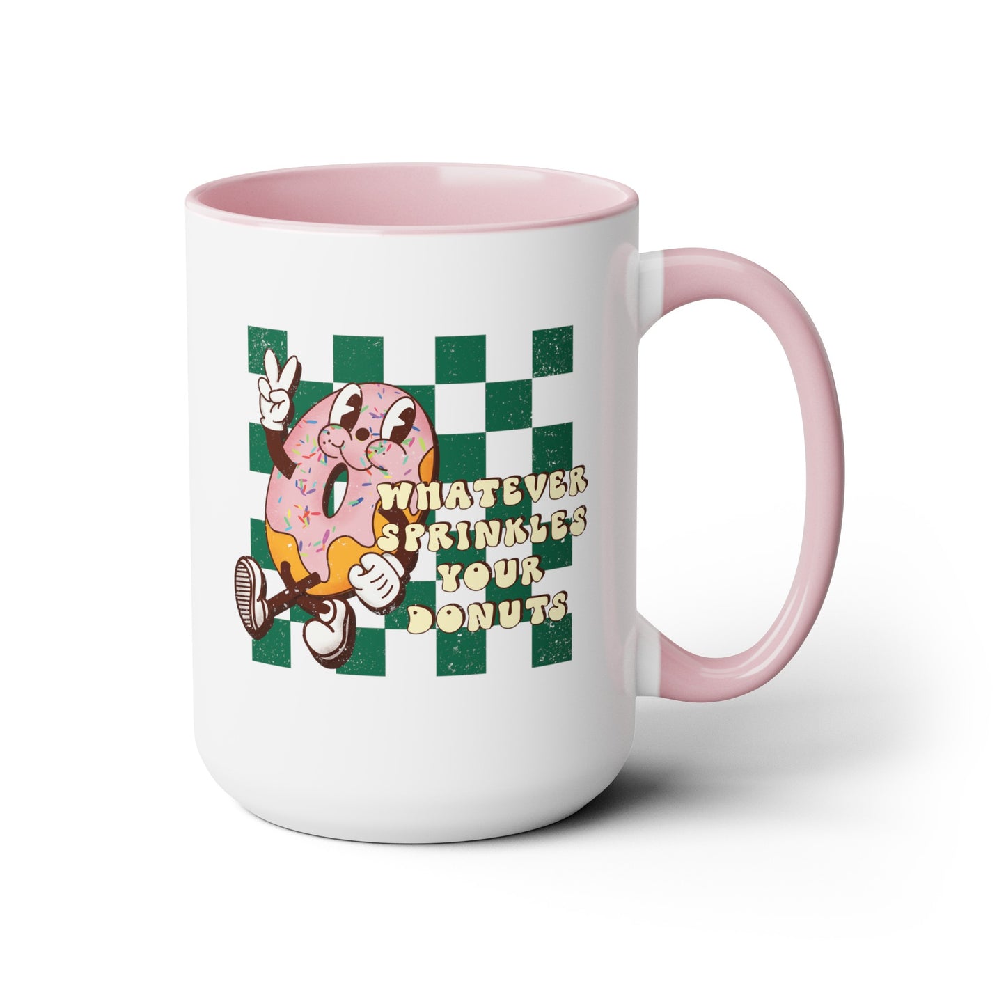 Whatever Sprinkles Your Donuts Coffee Mug with Donut Illustration | Gift for Coffee Lovers | Retro Doughnut mug