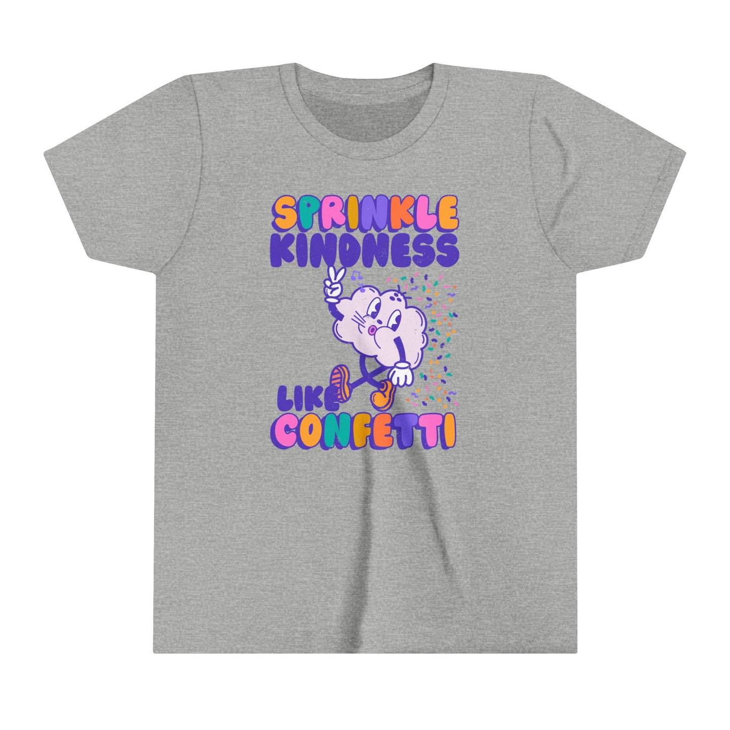 Kids Sprinkle Kindness Like Confetti Retro Tee | Inspirational Youth T-Shirt | Positive Vibes Kid Shirt | Kindness Kid Tee | Cloud tee