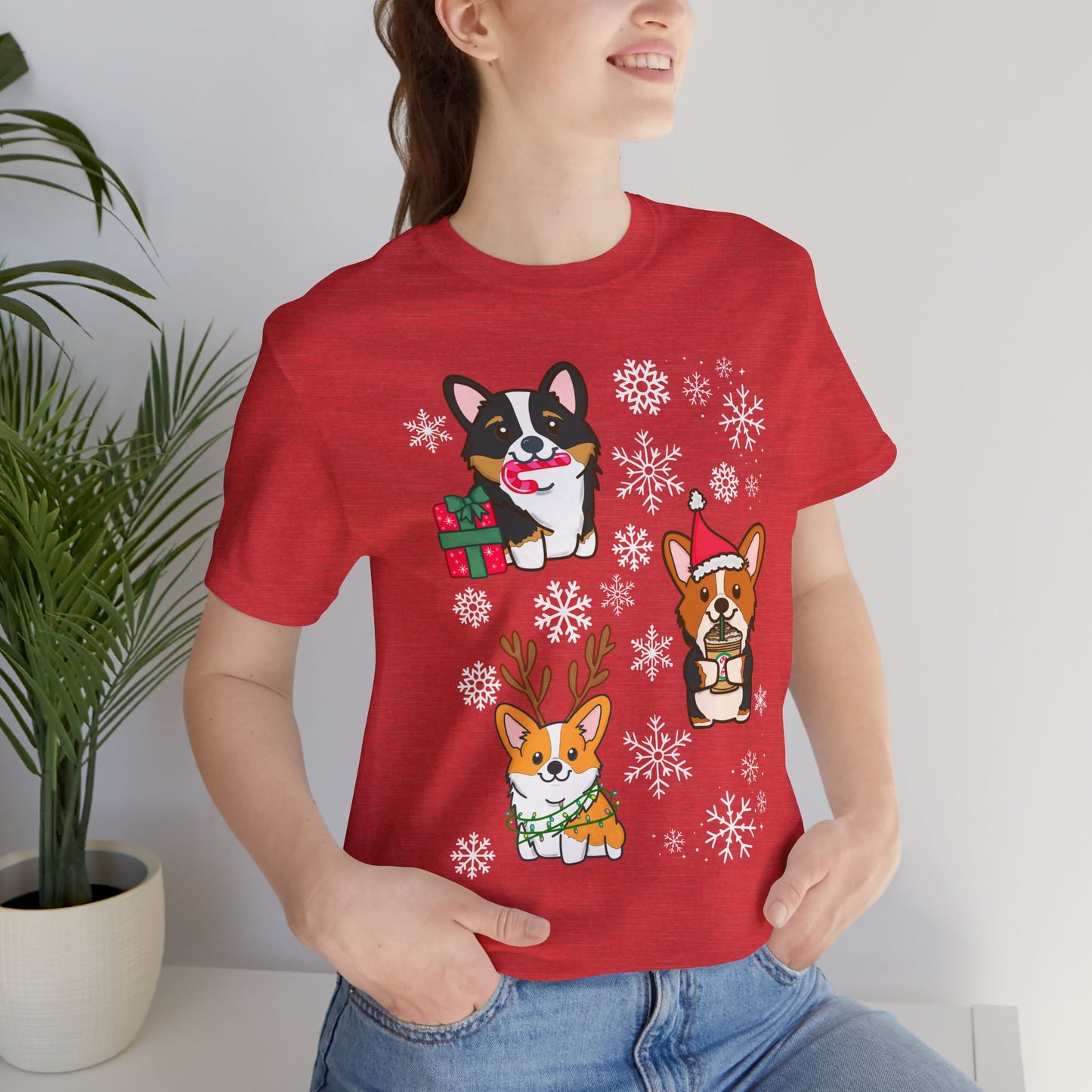 Festive Christmas Corgi sTee | Holiday Dog Lover's Shirt | Matching Christmas Shirts Family Christmas Holiday Shirt