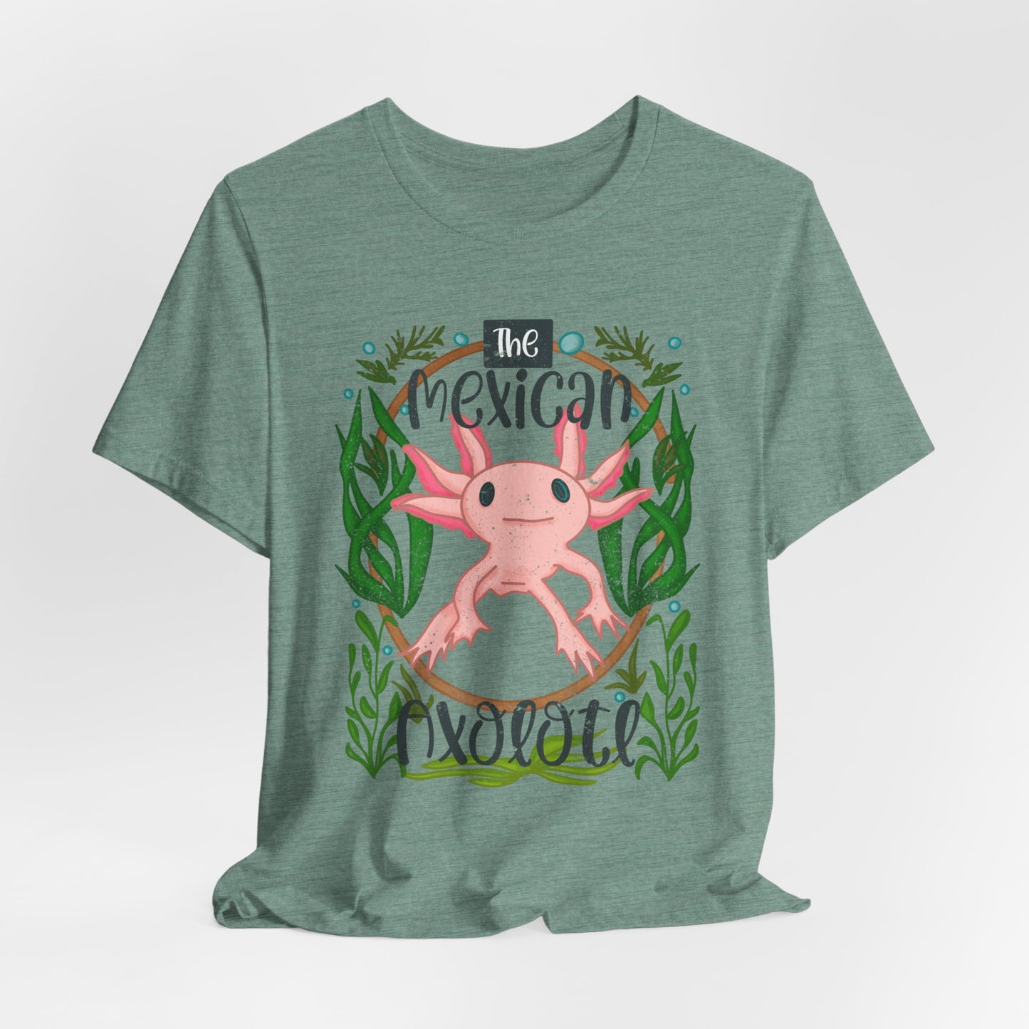 Mexican Axolotl Unisex Graphic Tee | Cute Pink Axolotl Gifts | Nature Inspired Shirt | Amphibian T-Shirt | Animal Lover Conservation Tee