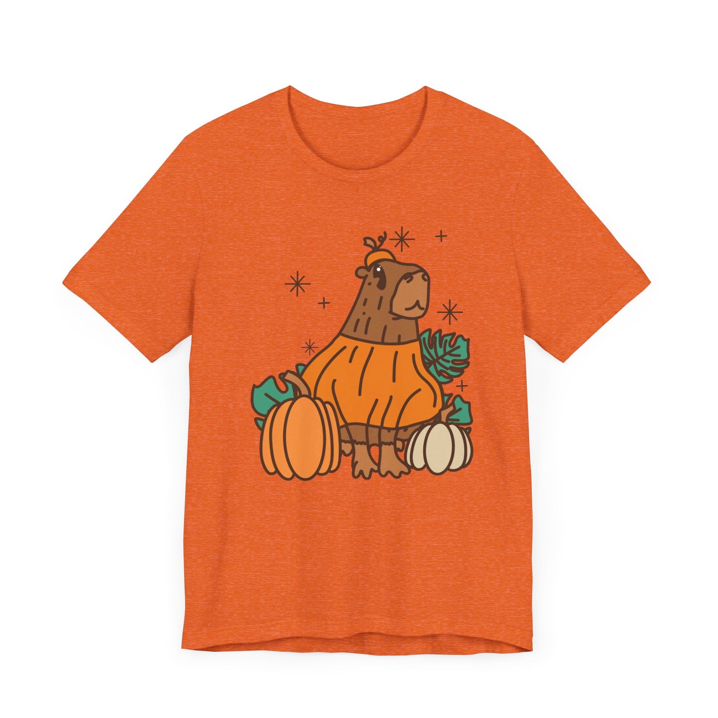 Capybara Pumpkin Halloween Unisex Fit Graphic Tee | Ladies Fall T-Shirt