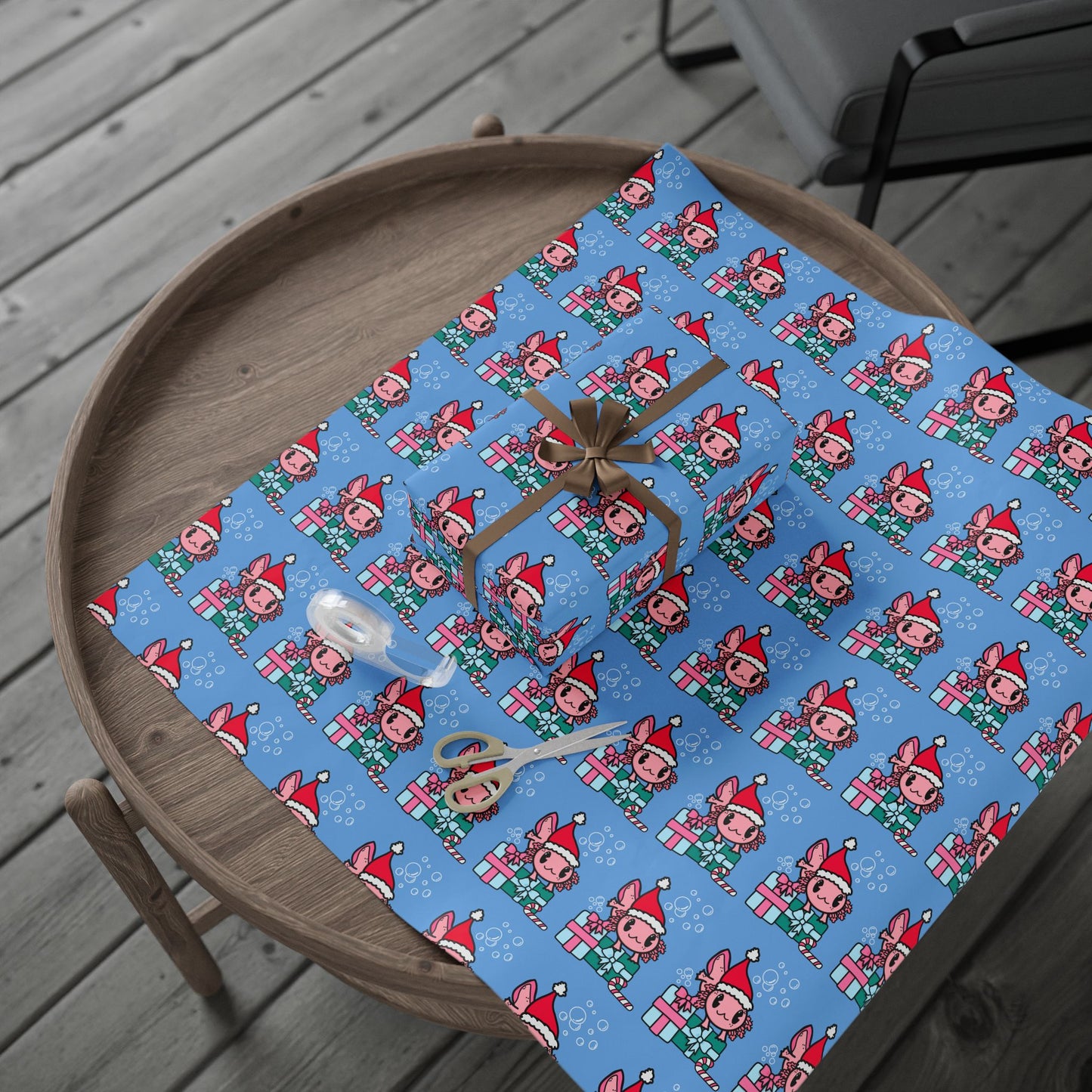 Christmas Axolotl Wrapping Paper - Cute Holiday Gift Wrap, Festive Amphibian-Themed Wrapping Paper, Unique Axolotl Lover Gift Wrap, Holiday Packaging