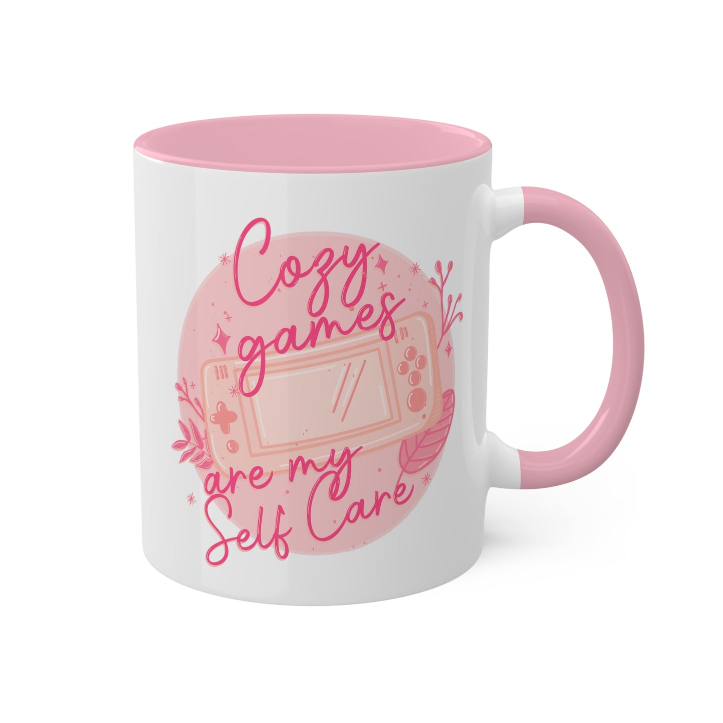 Cozy Games Are My Self Care Coffee Mug | Video Game Accent Mug | Pink Gamer Aesthetic | Purple Gamer | Yellow Gamer | Gamer Girl Tee