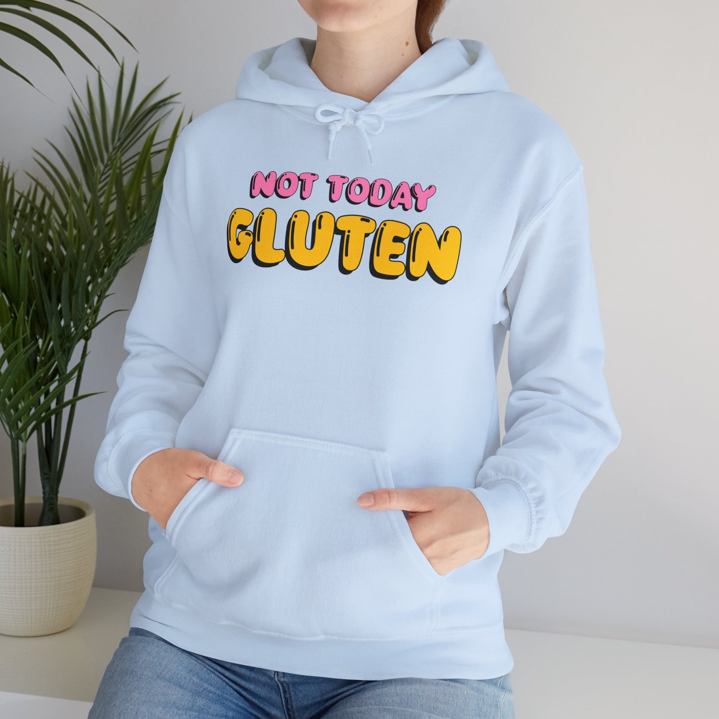 Not Today Gluten Hooded Sweatshirt - Funny Gluten-Free Shirt, Humorous Foodie Apparel, Celiac Awareness Hoodie, Cozy Unisex Pullover