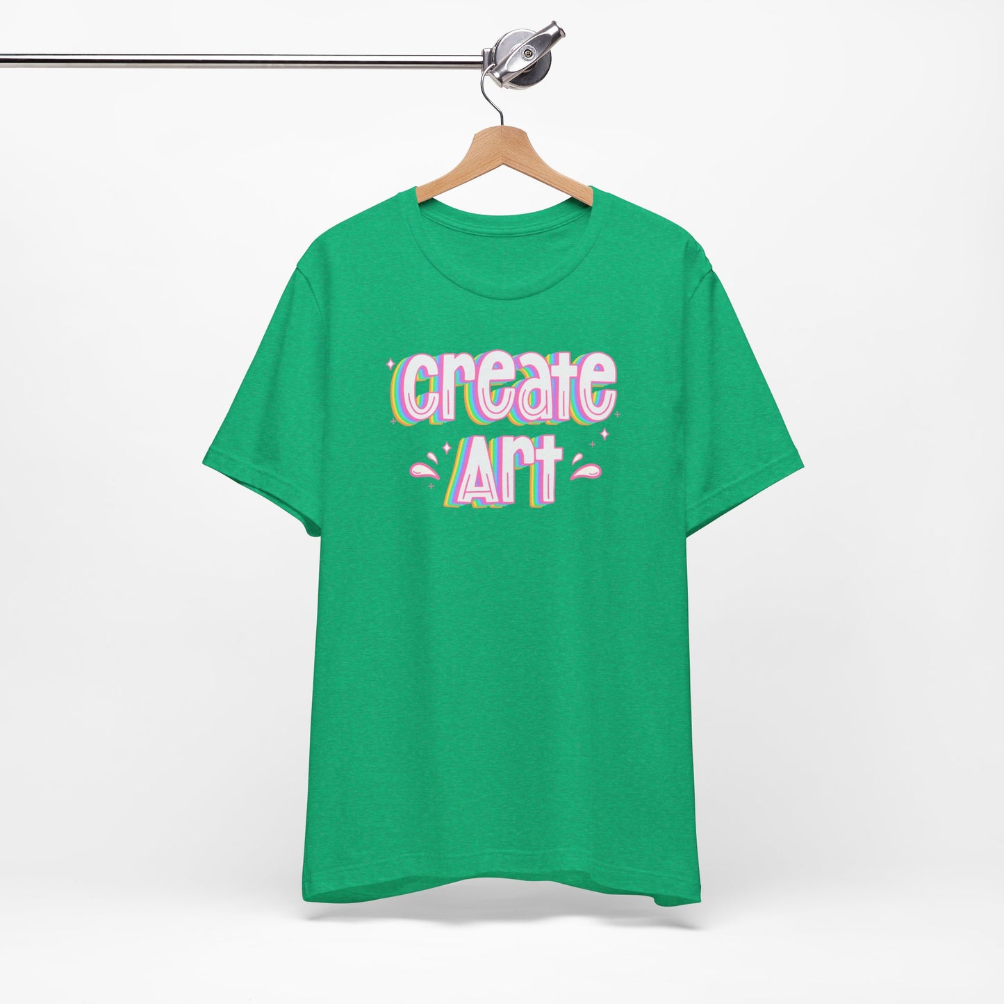 Create Art Rainbow Tee | Graphic T-Shirt for Artists & Art Teachers | Artist Gifts | Art Education | Art Teacher Style | Colorful Artist Tee