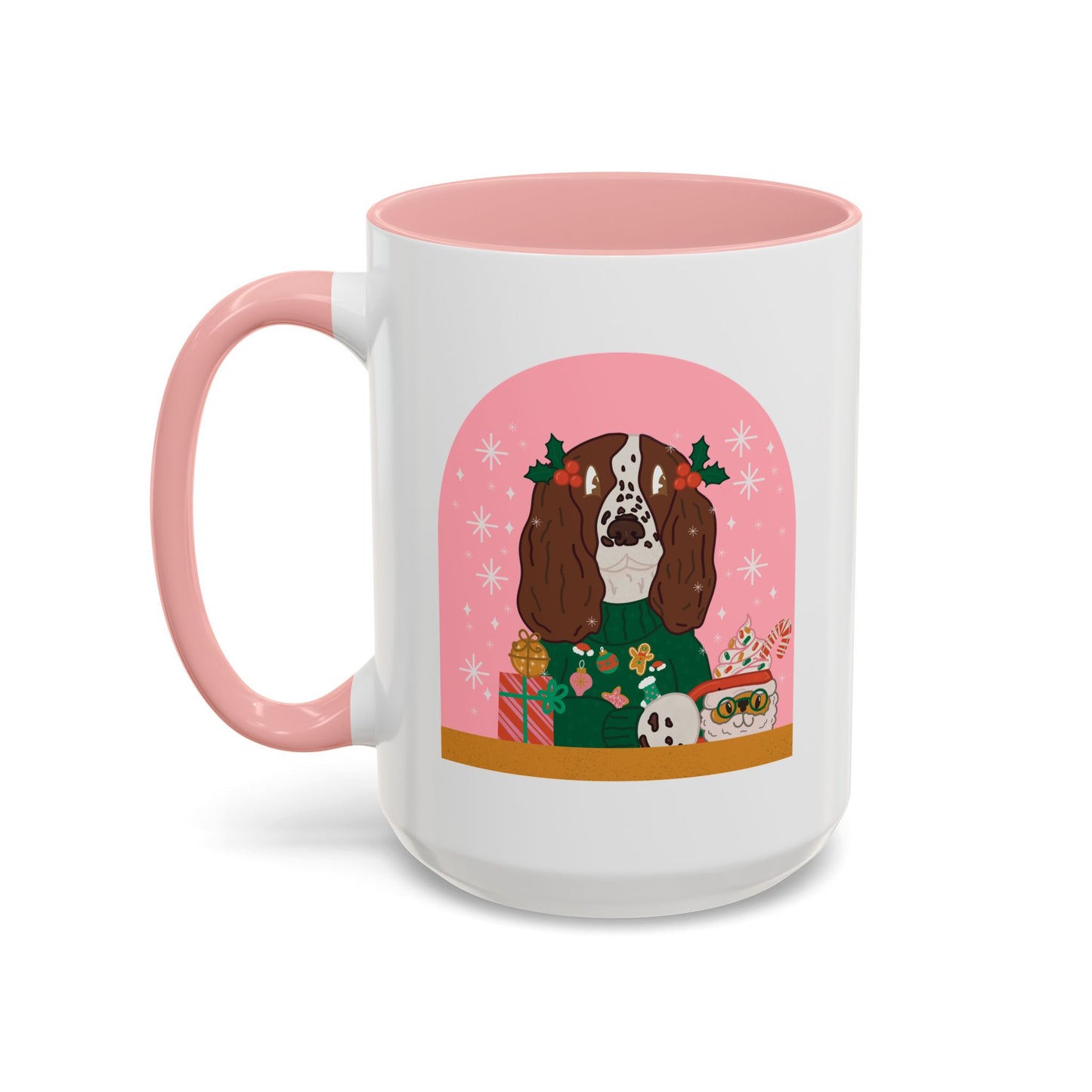 Christmas English Springer Spaniel  Accent Coffee Mug (11, 15oz)