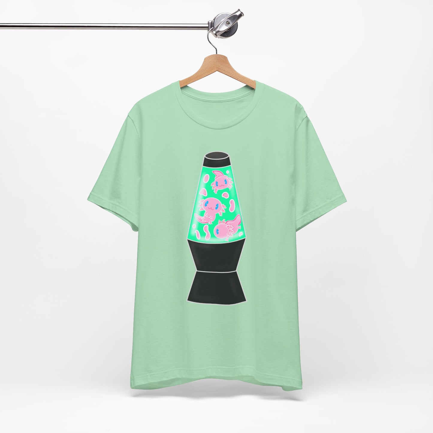 Axolotl Lava Lamp Retro Adult Unisex Tee | Mexican Axolotl Graphic Tee | Axolotl Lover Gifts | Funny Animal Shirt | Unique Amphibian Tee