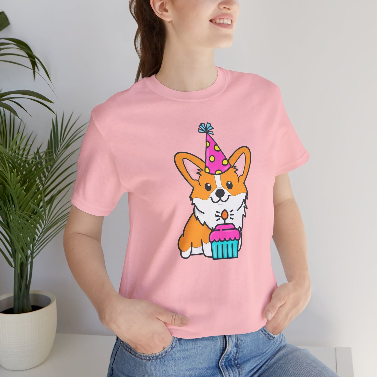 Birthday Corgi Dog T-Shirt - Birthday Cake Shirt, Women's Corgi Graphic Tee, Dog Lover Gifts, Gifts for Her, Pet Owner Apparel