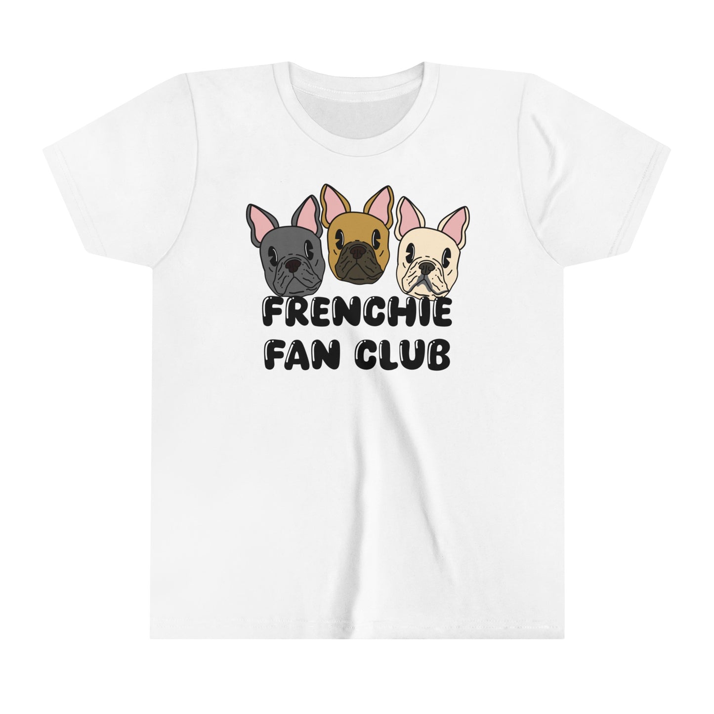 Kids Frenchie Fan Club Graphic Tee - French Bulldog Lover Shirt, Dog Owner Gift, Cute Frenchie Tee, Pet Lover Apparel