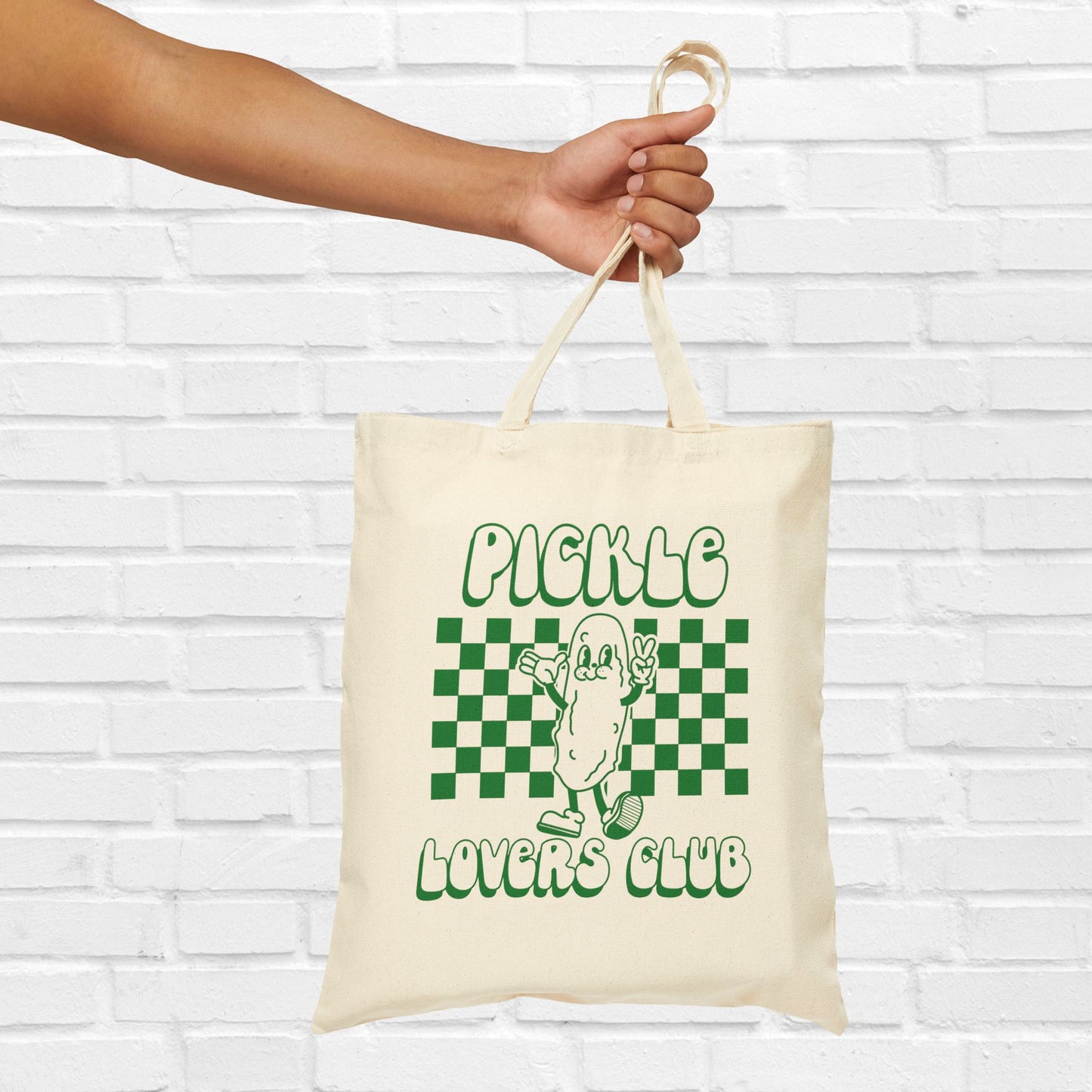 Pickle Lovers Club Cotton Canvas Tote Bag