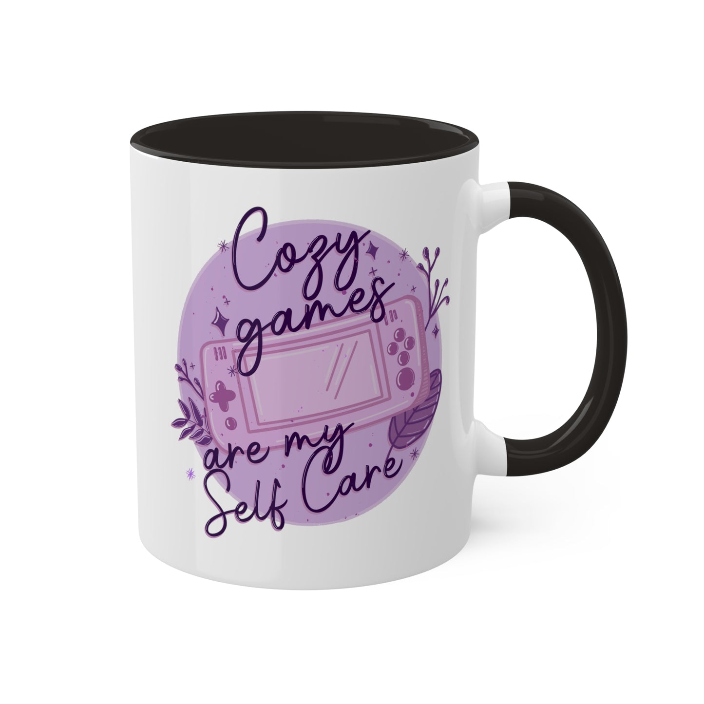 Cozy Games Are My Self Care Coffee Mug | Video Game Accent Mug | Pink Gamer Aesthetic | Purple Gamer | Yellow Gamer | Gamer Girl Tee