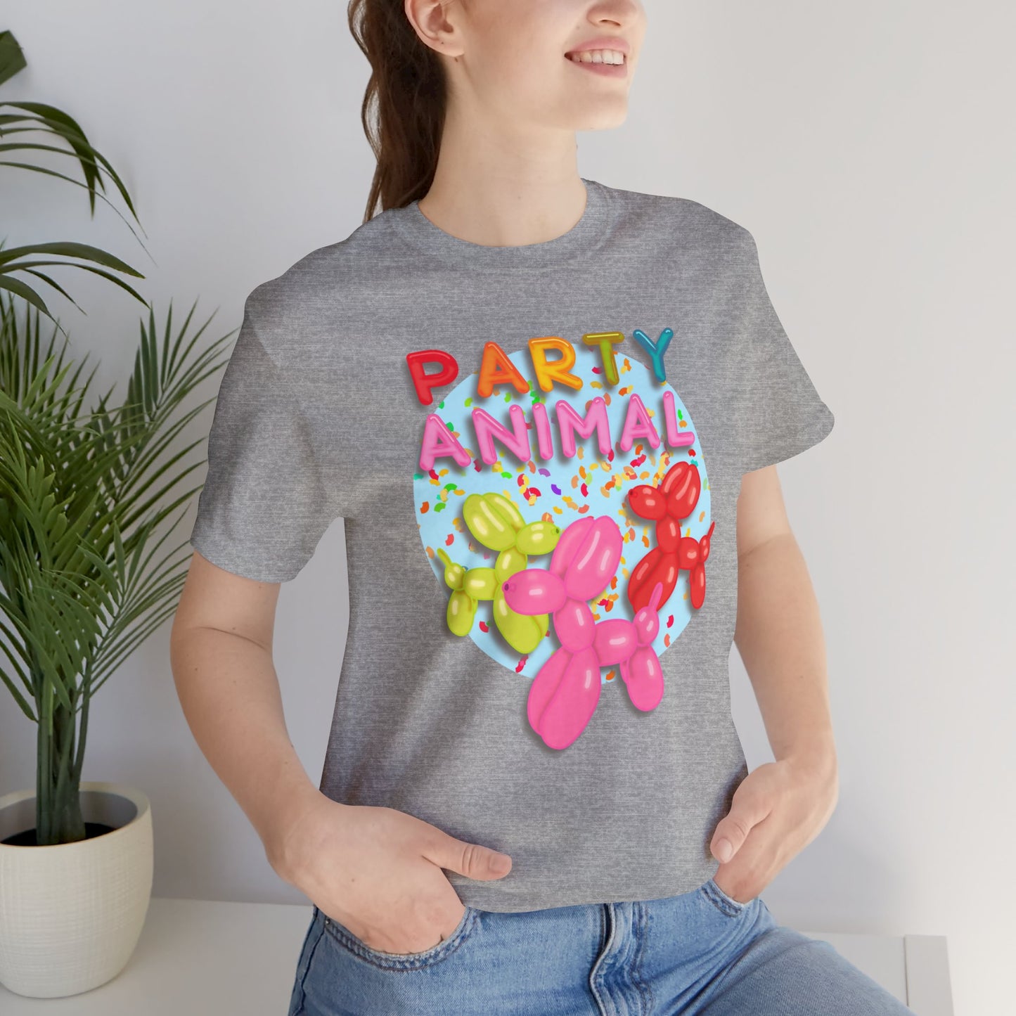 Party Animal Balloon Dog Birthday Graphic Tee - Fun Celebration Shirt | Balloon Lover Gift | Unisex Tee for Birthdays and Special Occasions