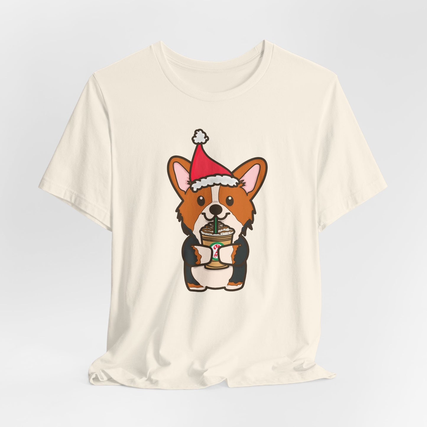 Christmas Red Tri-Color Corgi Dog  T-shirt | Dog Christmas Shirt | Matching Christmas Shirts | Ladies Christmas Tee | Family Christmas Holiday Shirt