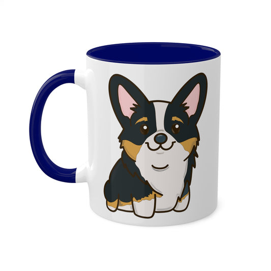 Black Tri-Color Corgi Mug | Pembroke Welsh Corgi Coffee Mug | Corgi Owner Gift | Corgi Kitchenware | Cute Dog Gift | Corgi Mom mug