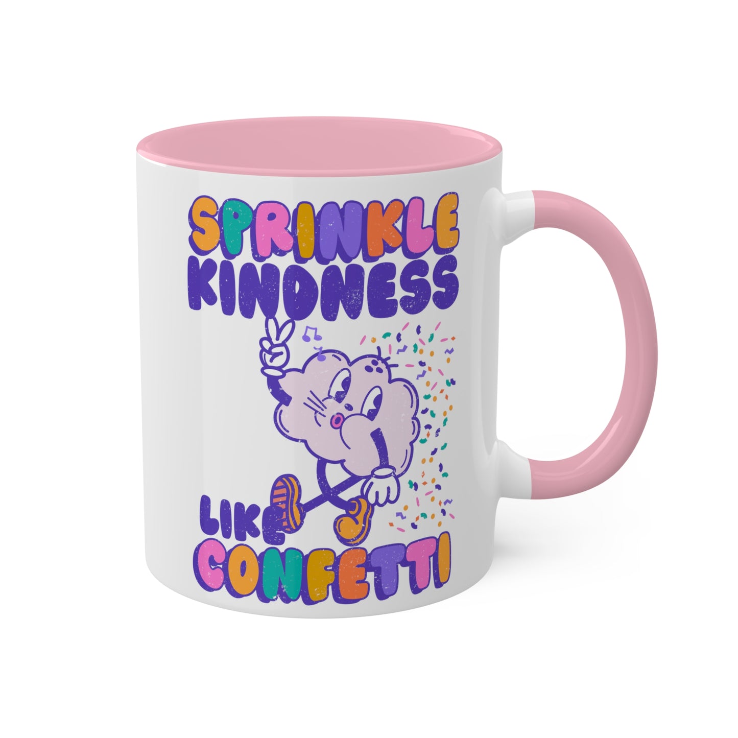 Sprinkle Kindness Like Confetti Coffee Mug - Inspirational Quote Tea Cup, Positive Vibes, Motivational Gift for Friends, Unique Office Mug