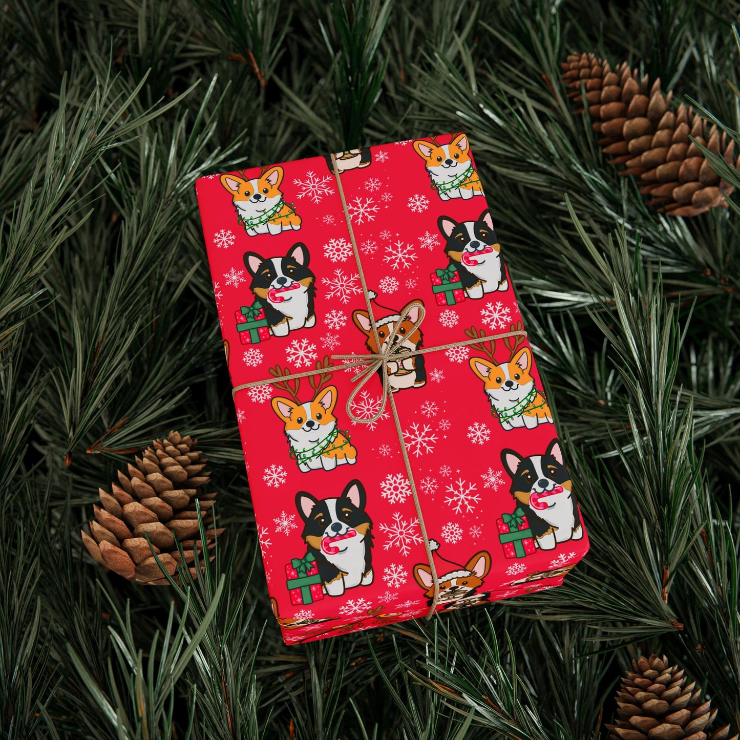 Christmas Pembroke Welsh Corgi Wrapping Paper - Cute Holiday Gift Wrap, Dog Lover Christmas Paper, Festive Corgi Gift Wrap, Pet-Themed Holiday Wrapping