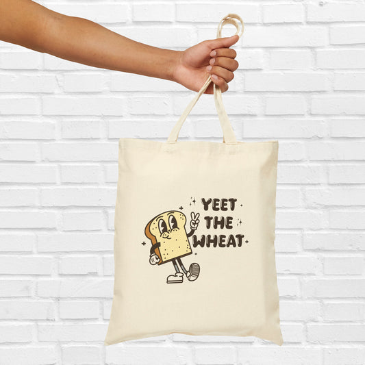Yeet the Wheat Gluten Free Cotton Canvas Tote Bag | Celiac Awareness | Gluten Intolerance