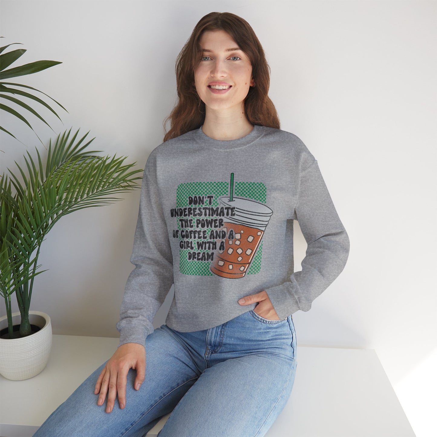 Inspiring Coffee Sweatshirt | Entrepreneur Apparel | Iced Coffee Pullover | Coffee Lover gift | Motivational Gift | Woman Owned Business