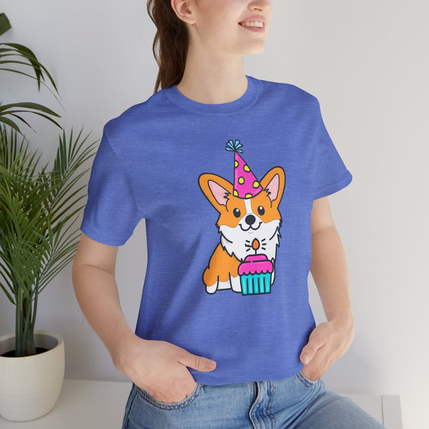 Birthday Corgi Dog T-Shirt - Birthday Cake Shirt, Women's Corgi Graphic Tee, Dog Lover Gifts, Gifts for Her, Pet Owner Apparel