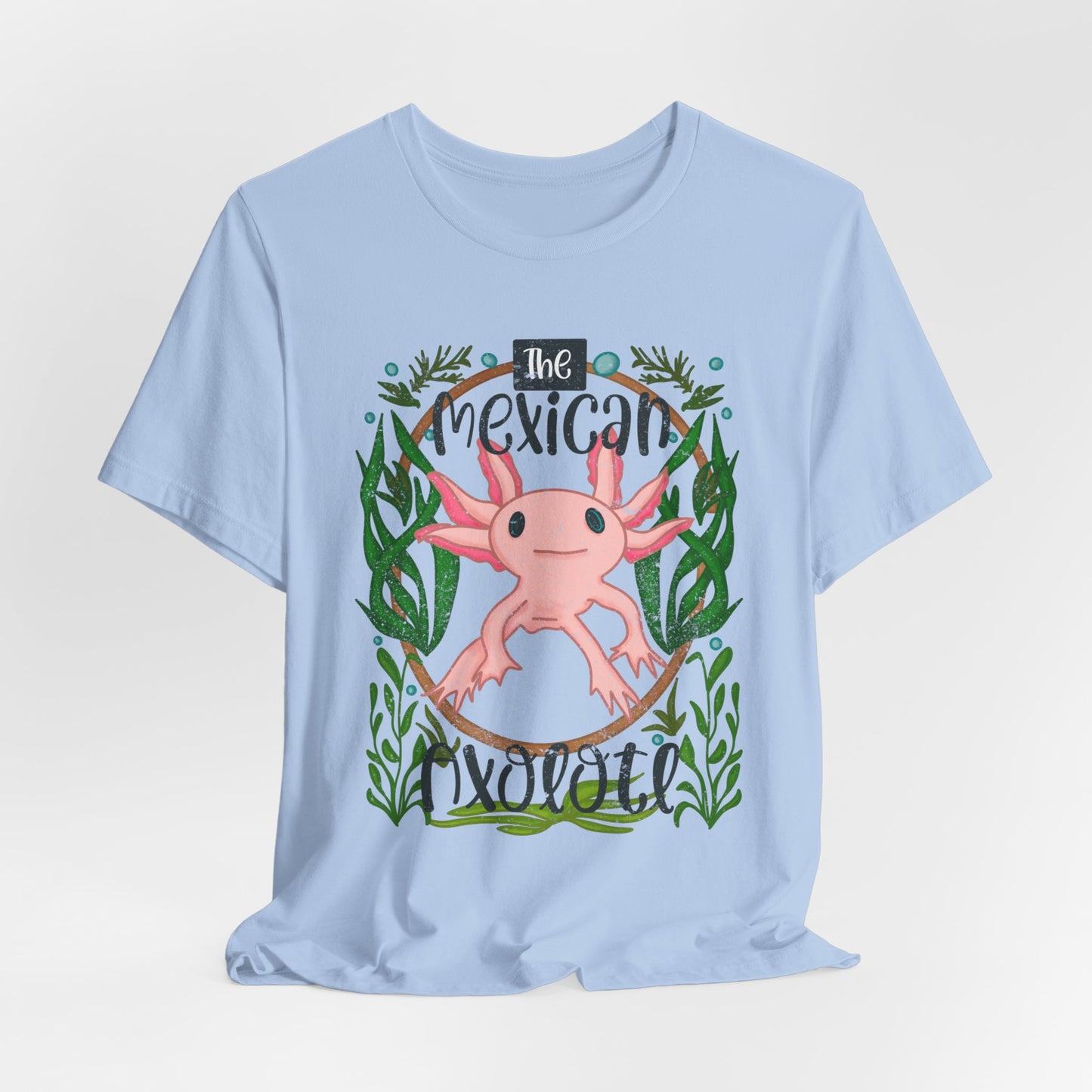 Mexican Axolotl Unisex Graphic Tee | Cute Pink Axolotl Gifts | Nature Inspired Shirt | Amphibian T-Shirt | Animal Lover Conservation Tee