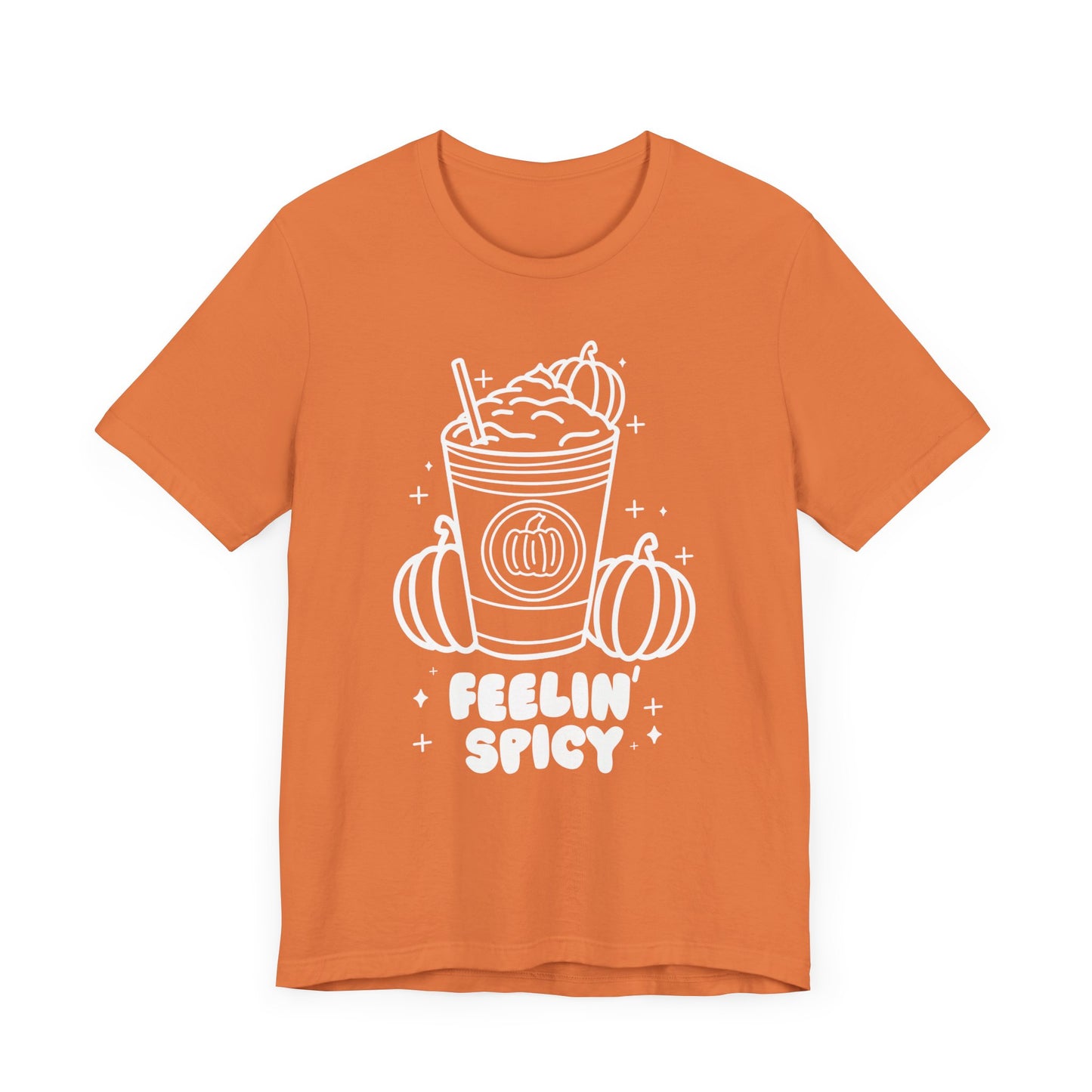 Feelin' Spicy Pumpkin Spice Fall Coffee Graphic Tee | Fall Adult Unisex Fit T-Shirt