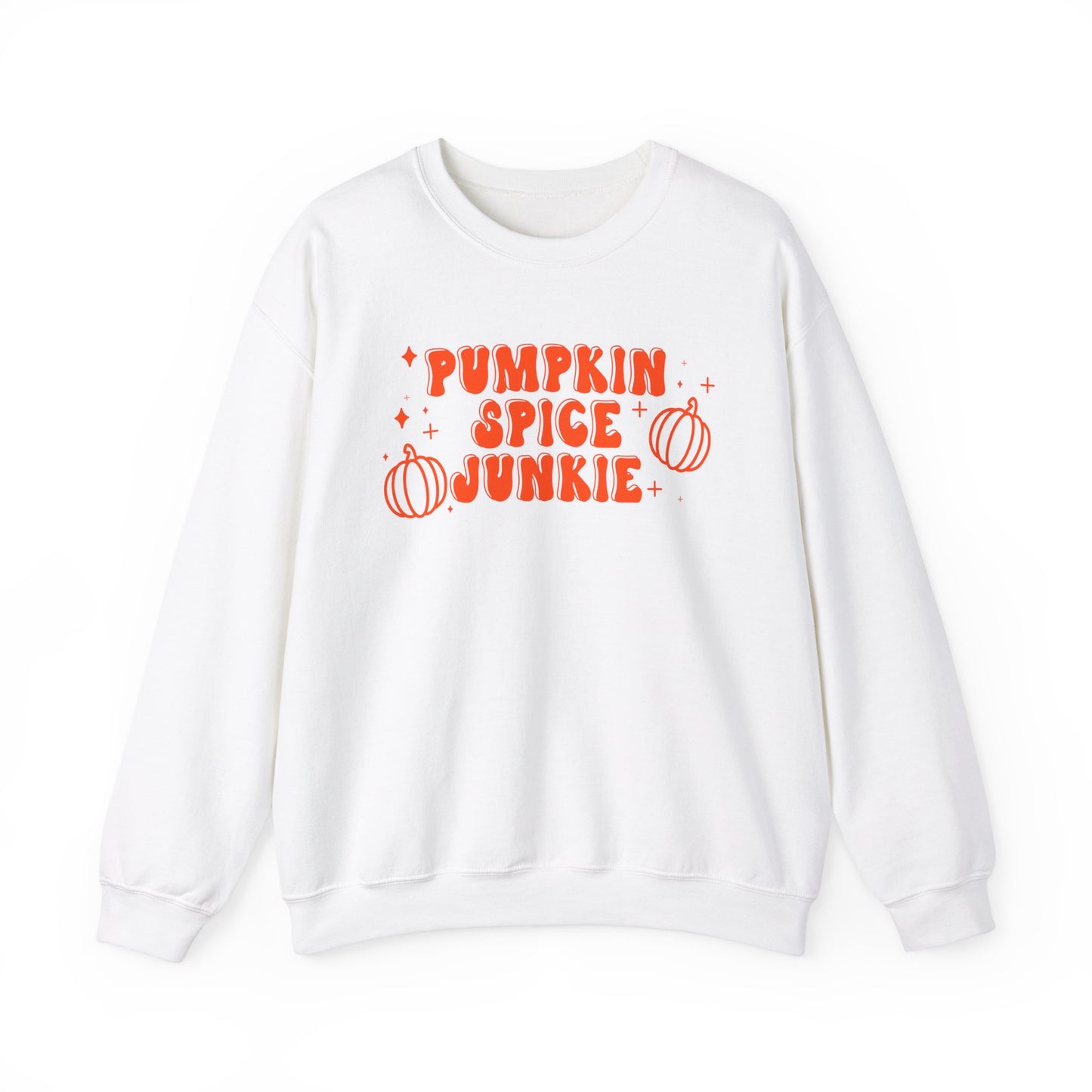 Pumpkin Spice Junkie Spooky Season Pullover Sweatshirt | Pumpkin Spice Latte Crewneck Adult Unisex Fit Sweatshirt