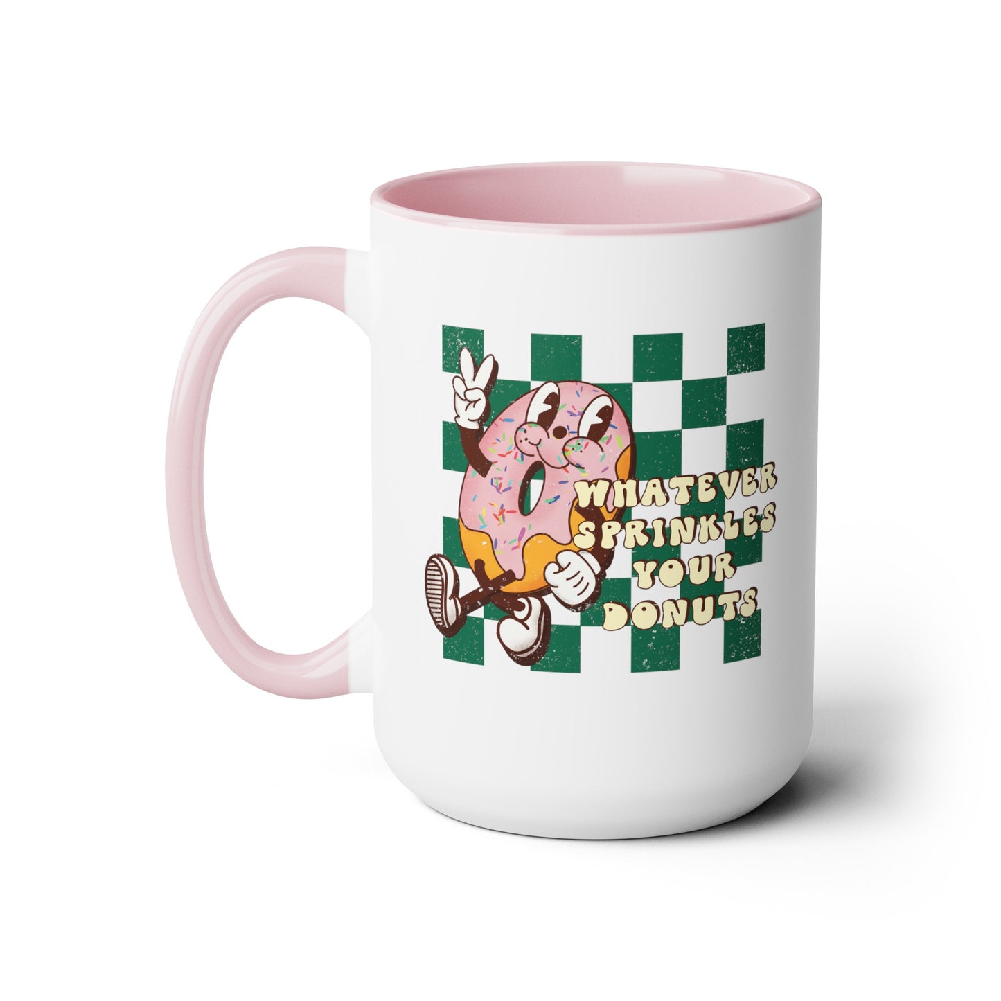 Whatever Sprinkles Your Donuts Coffee Mug with Donut Illustration | Gift for Coffee Lovers | Retro Doughnut mug