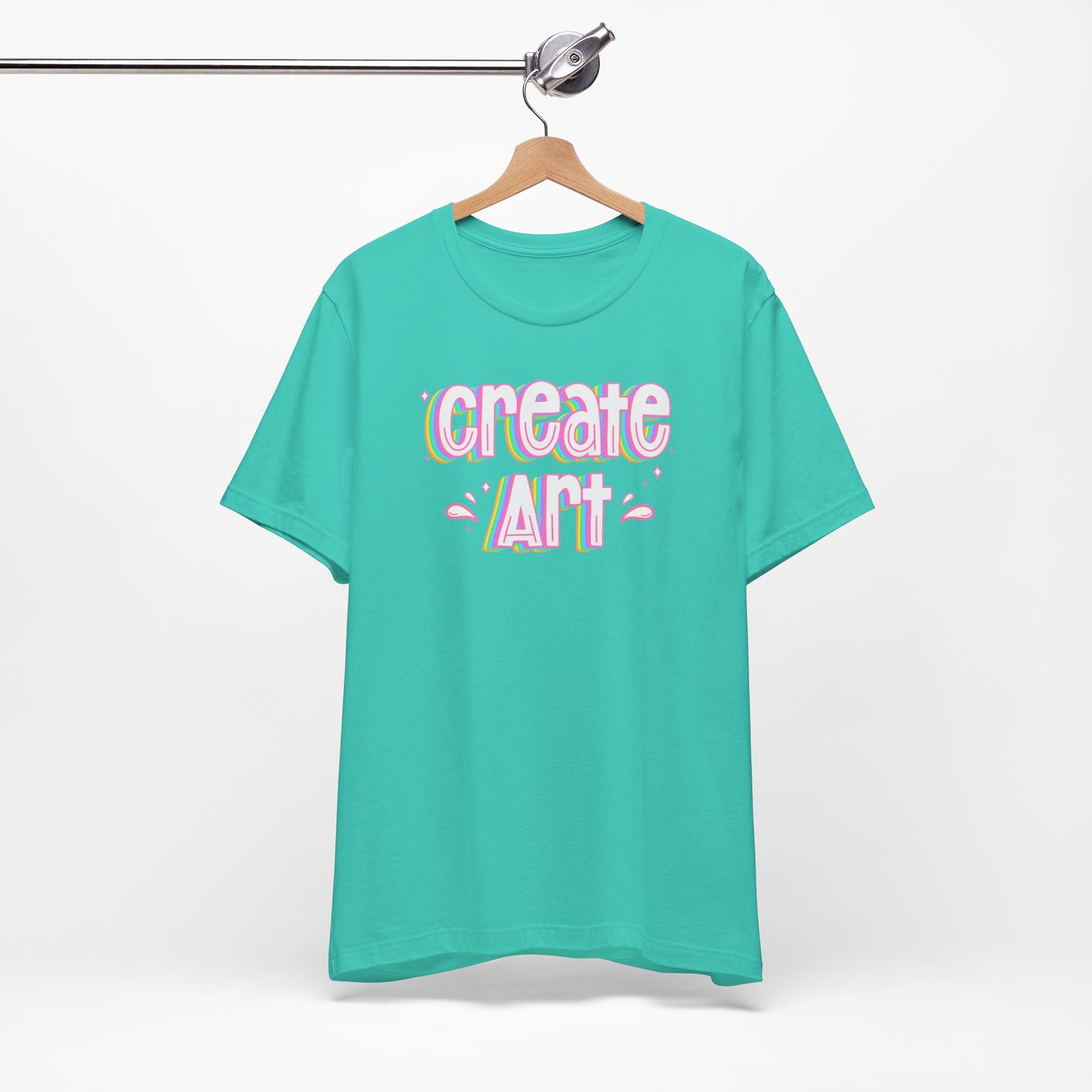 Create Art Rainbow Tee | Graphic T-Shirt for Artists & Art Teachers | Artist Gifts | Art Education | Art Teacher Style | Colorful Artist Tee