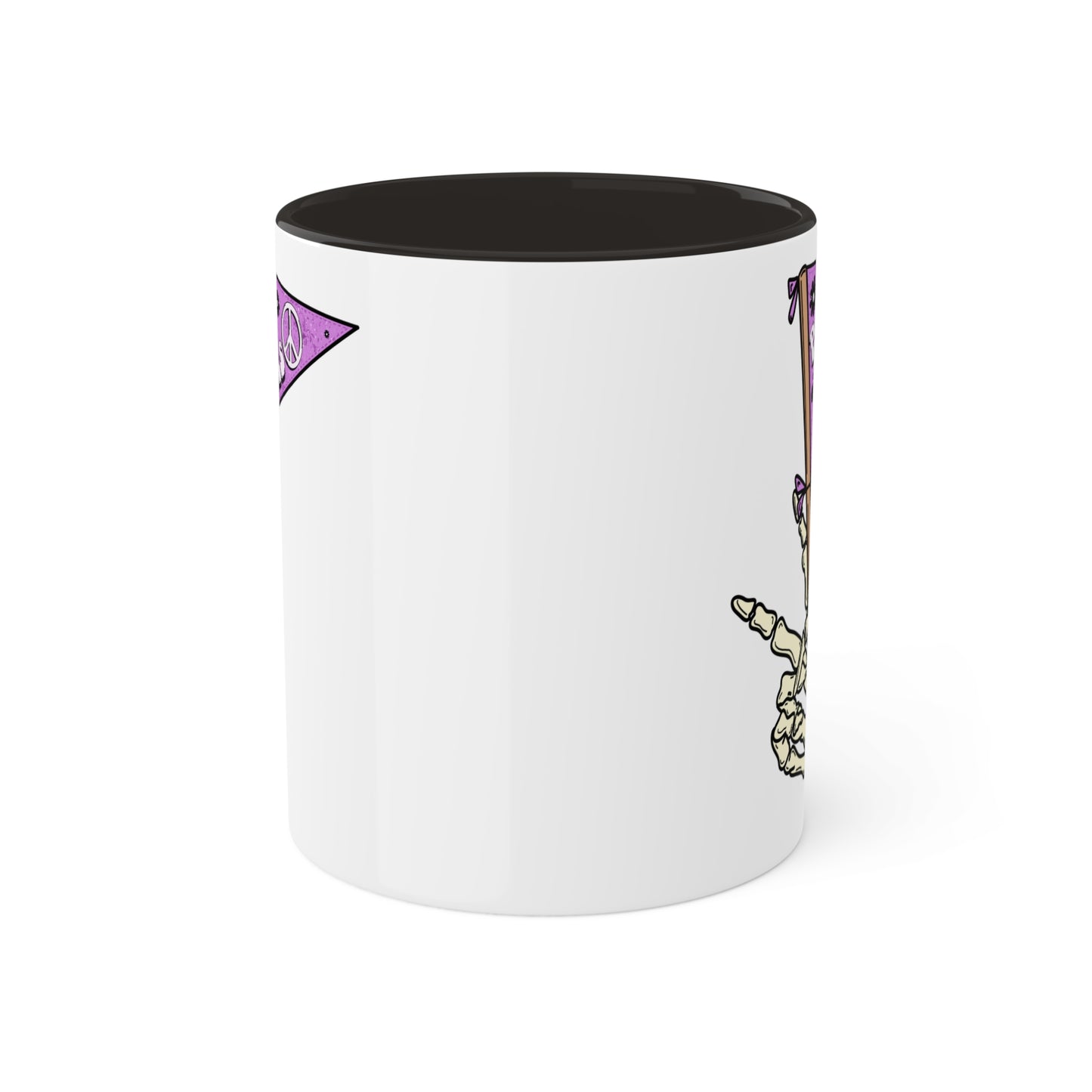 Peace Out Ghouls Spooky Season Mug | Fall Coffee Mug with color inside and color handles