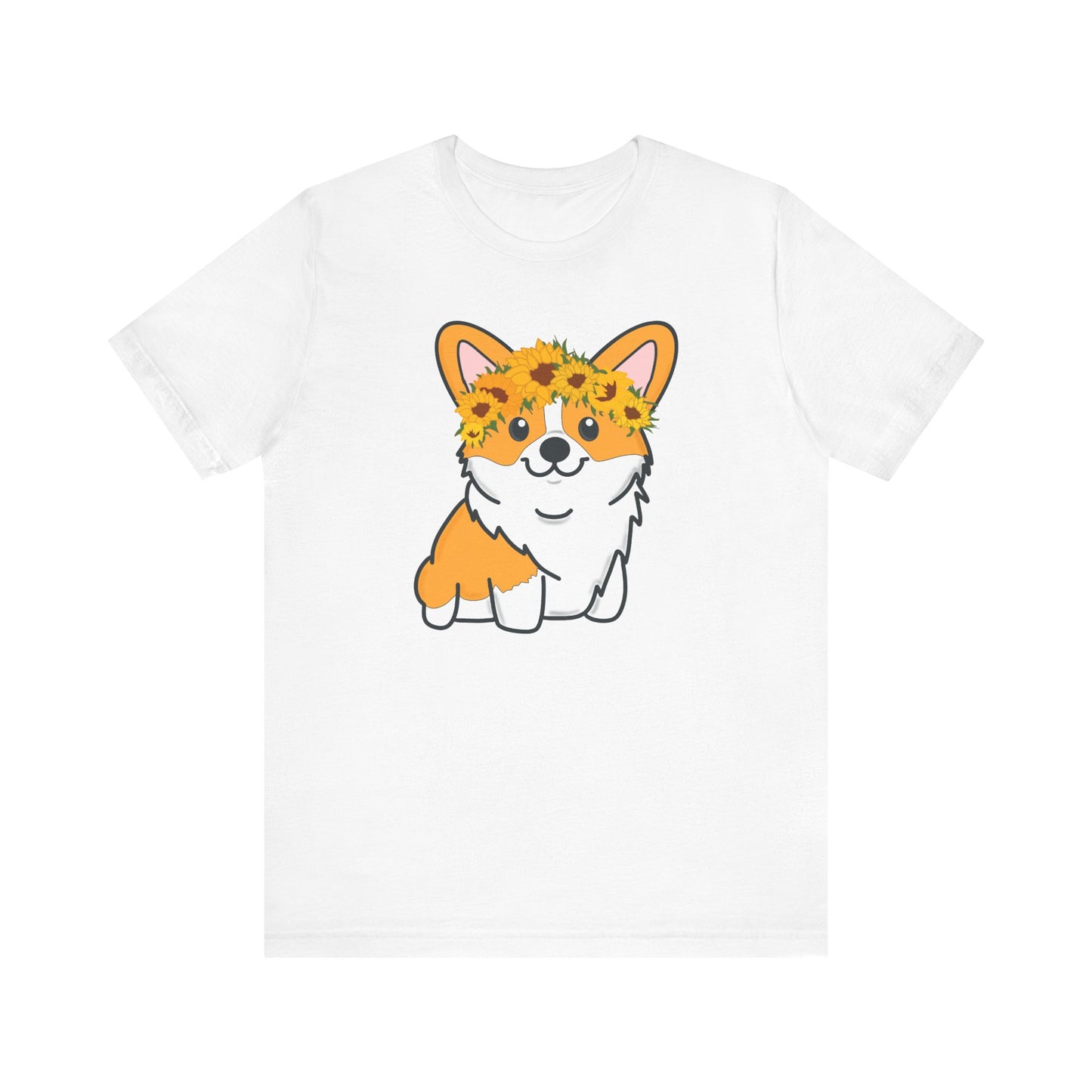 Sunflower Corgi Unisex Graphic Tee | Ladies Corgi Dog T-Shirt | Corgi Lover Gift | Corgi Mom | Pembroke Welsh Corgi | Dog Lover Shirt