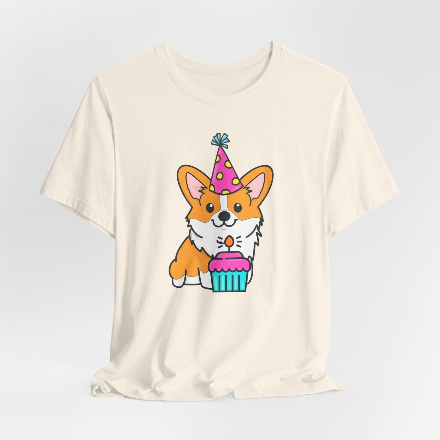 Birthday Corgi Dog T-Shirt - Birthday Cake Shirt, Women's Corgi Graphic Tee, Dog Lover Gifts, Gifts for Her, Pet Owner Apparel