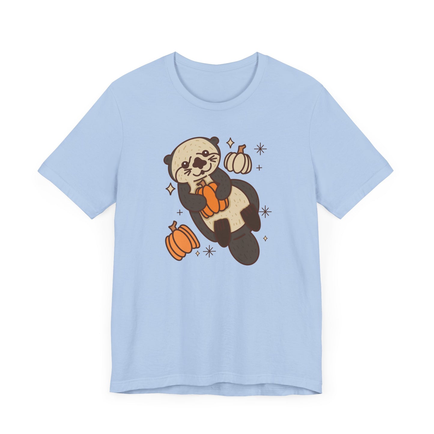 Sea Otter Pumpkin Halloween Unisex Fit Graphic Tee | Ladies Fall T-Shirt