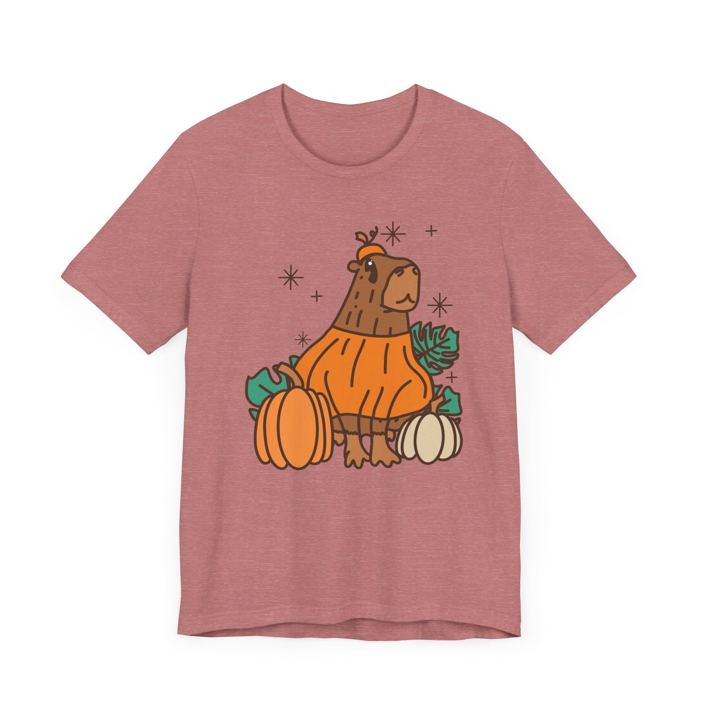 Capybara Pumpkin Halloween Unisex Fit Graphic Tee | Ladies Fall T-Shirt