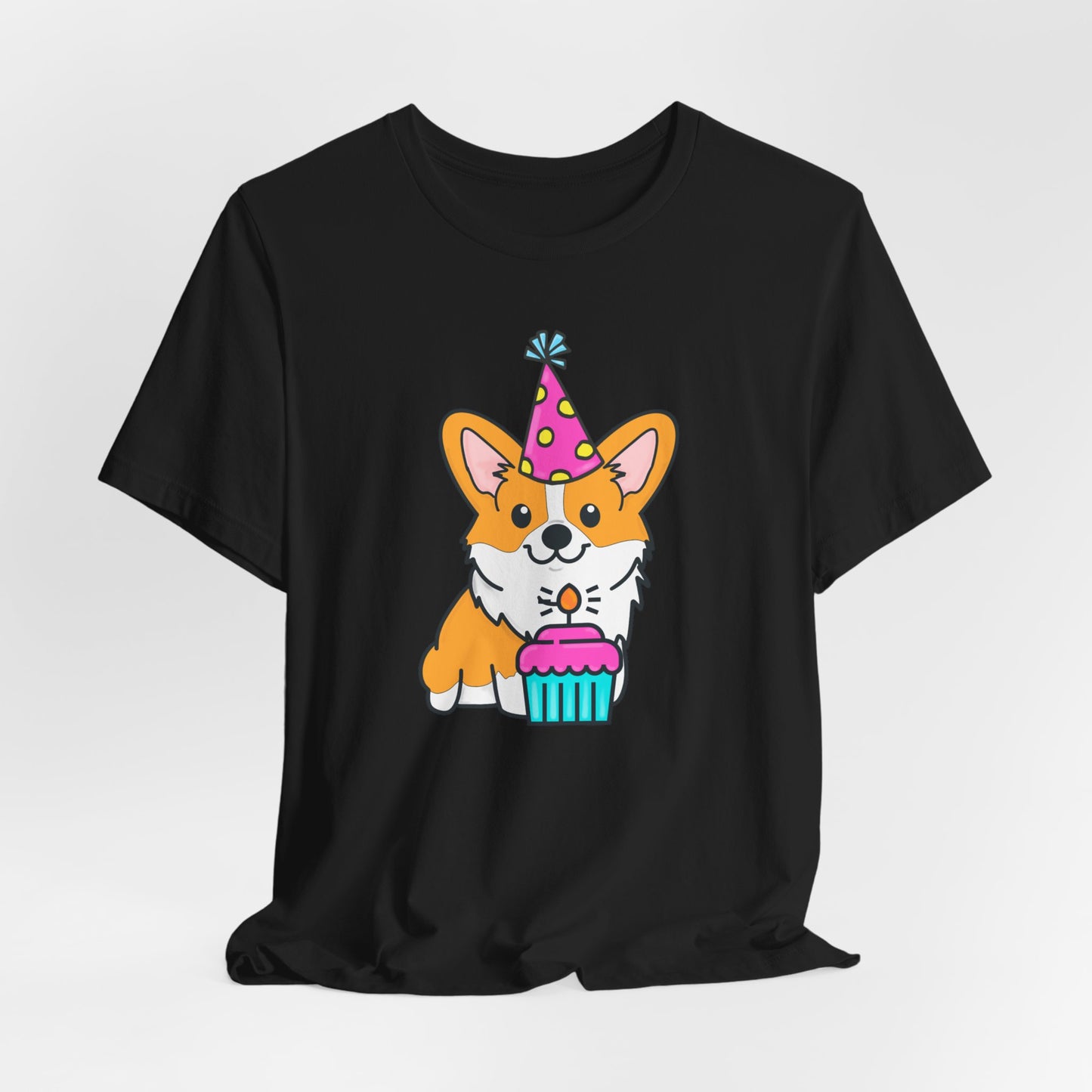 Birthday Corgi Dog T-Shirt - Birthday Cake Shirt, Women's Corgi Graphic Tee, Dog Lover Gifts, Gifts for Her, Pet Owner Apparel