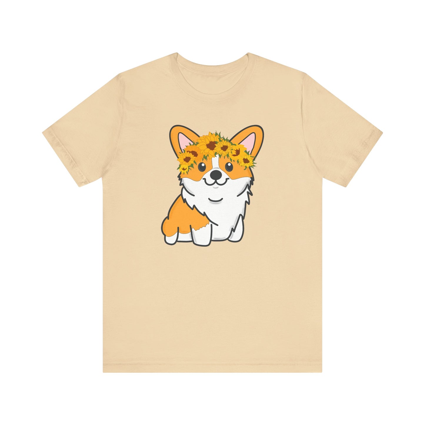 Sunflower Corgi Unisex Graphic Tee | Ladies Corgi Dog T-Shirt | Corgi Lover Gift | Corgi Mom | Pembroke Welsh Corgi | Dog Lover Shirt